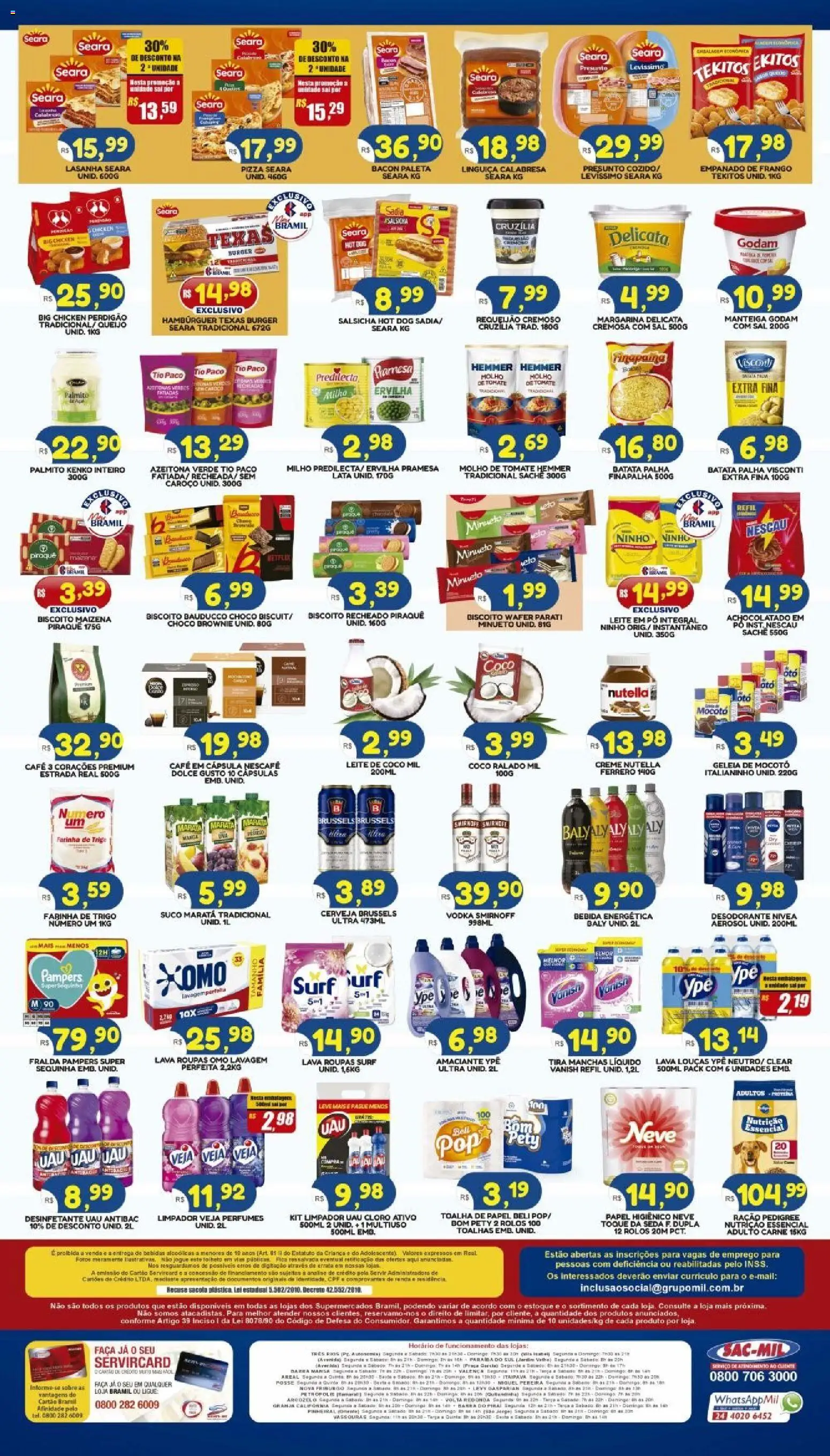 Bramil Supermercados Folheto - válido de 03.04.2026 | Página: 2 | Produtos: Palmito, Nescau, Achocolatado, Carne