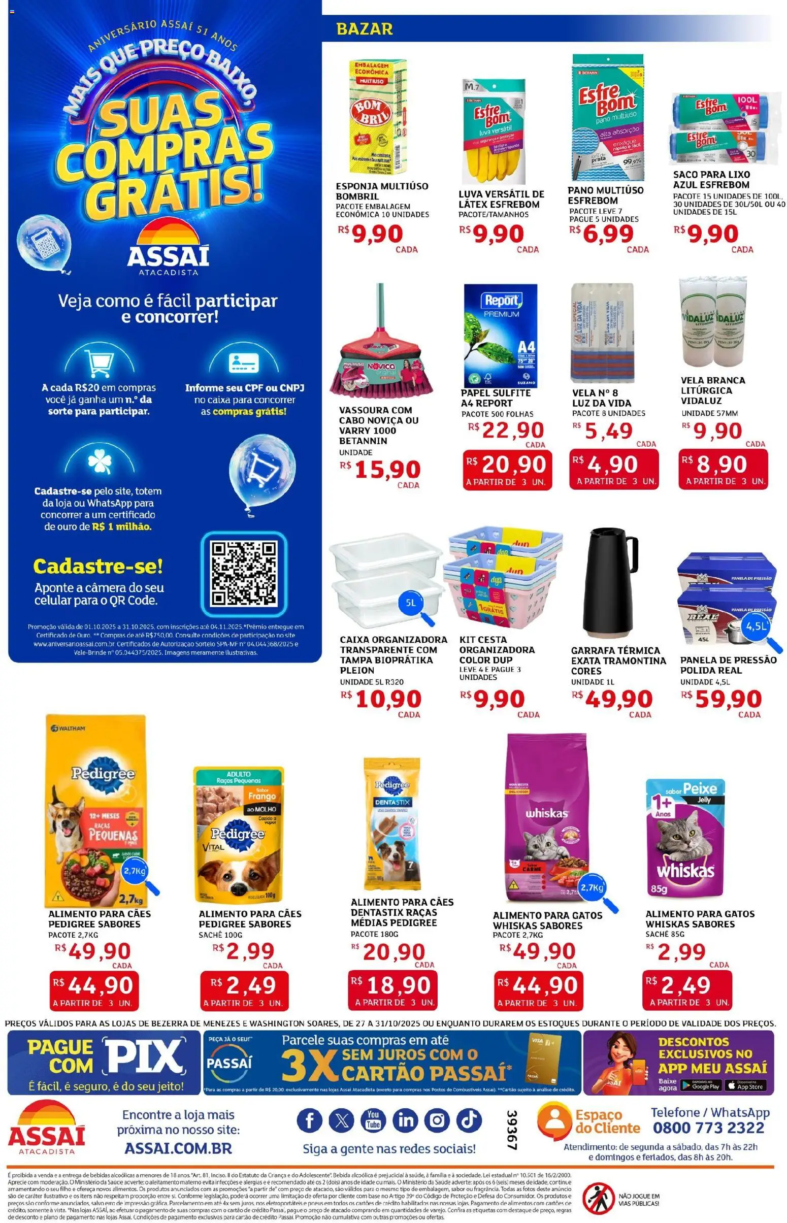 Assaí Atacadista Folheto - válido de 27.10.2025 | Página: 8 | Produtos: Caixa, Frango, Câmera, Vassoura