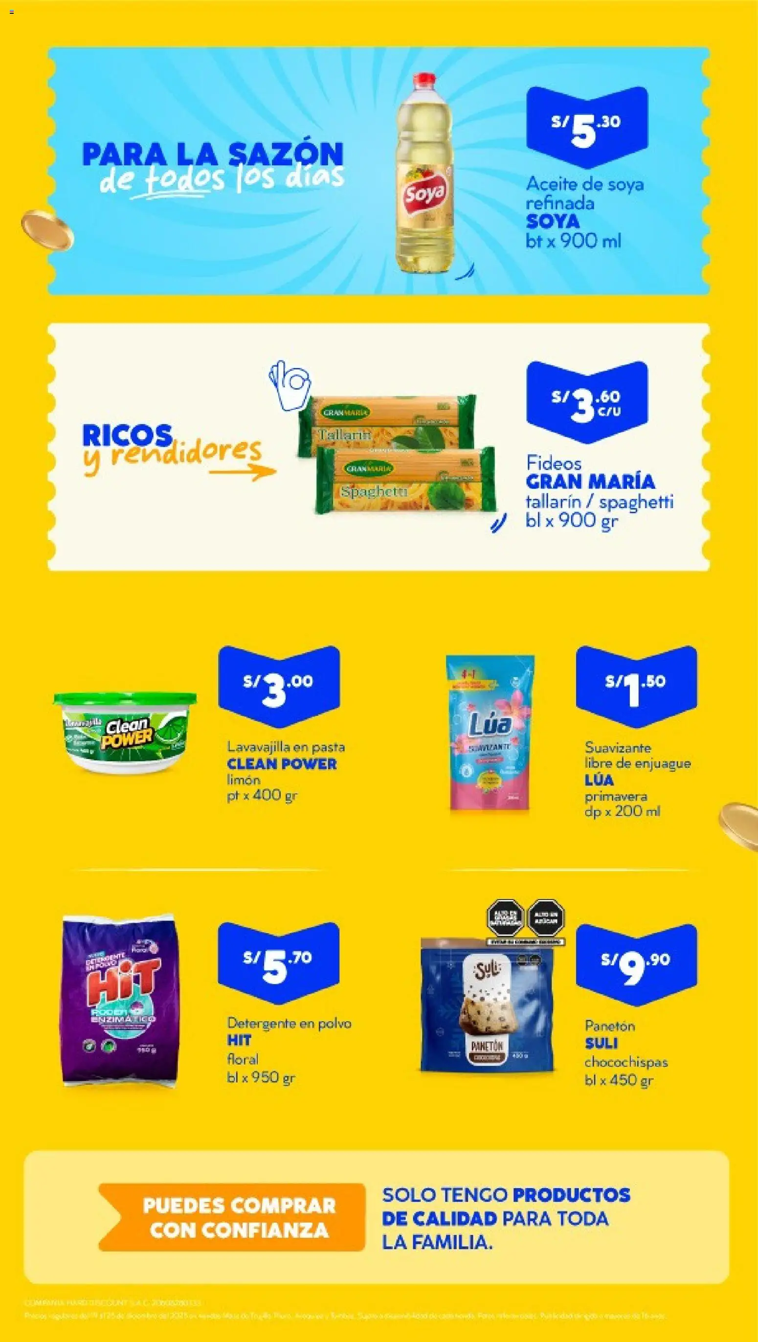 Catálogo Mass válido desde 19.12.2025 | Página: 2 | Productos: Detergente, Aceite, Fideos, Pasta