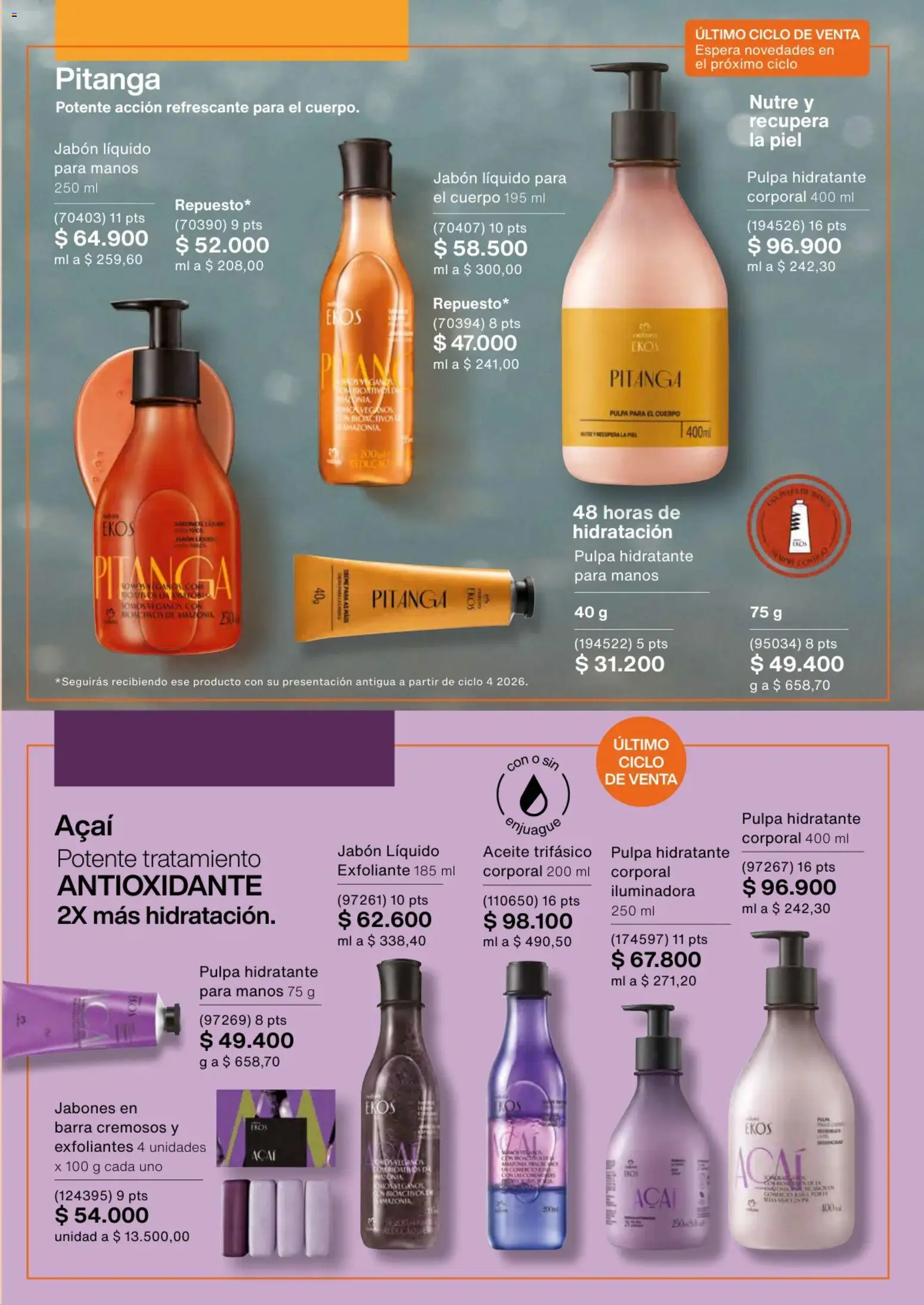 Natura revista - valida desde el 01.03.2026 | Página: 108 | Productos: Jabón líquido, Jabón, Aceite