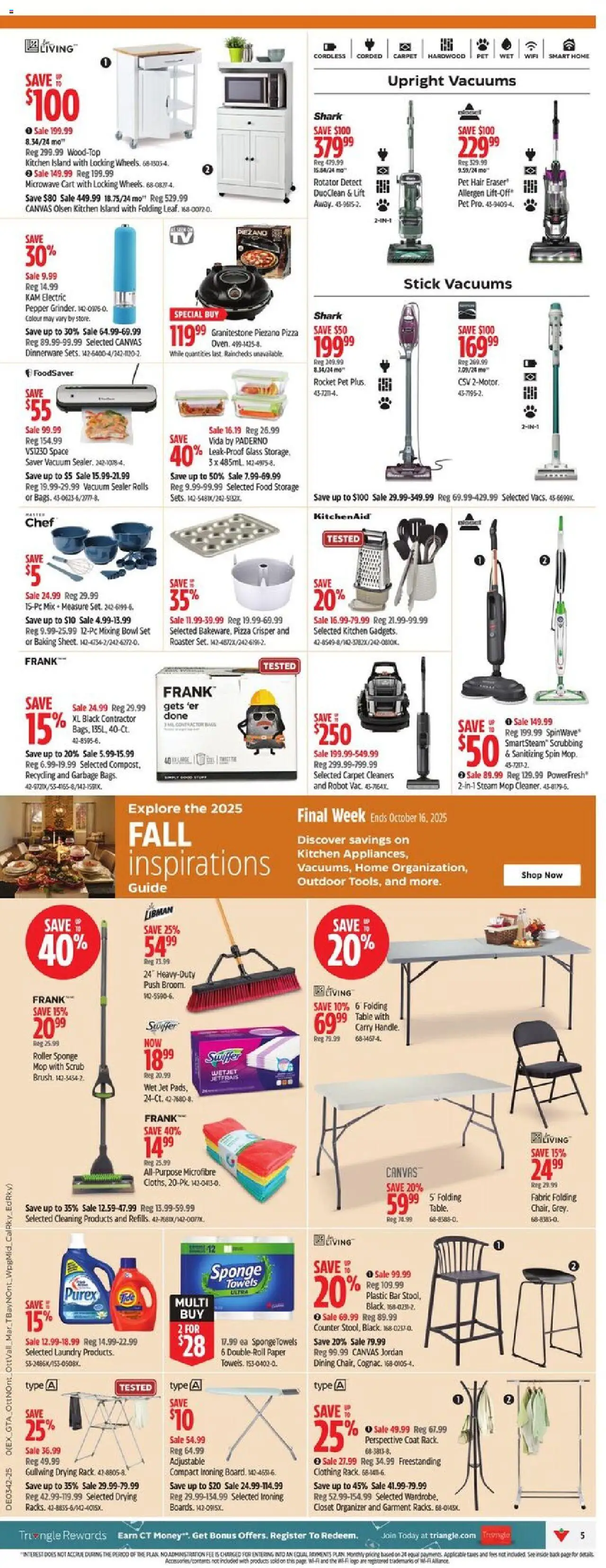 Canadian Tire flyer valid from 10.10.2025 | Page: 7 | Products: Robot, Sponge, Table, Pizza