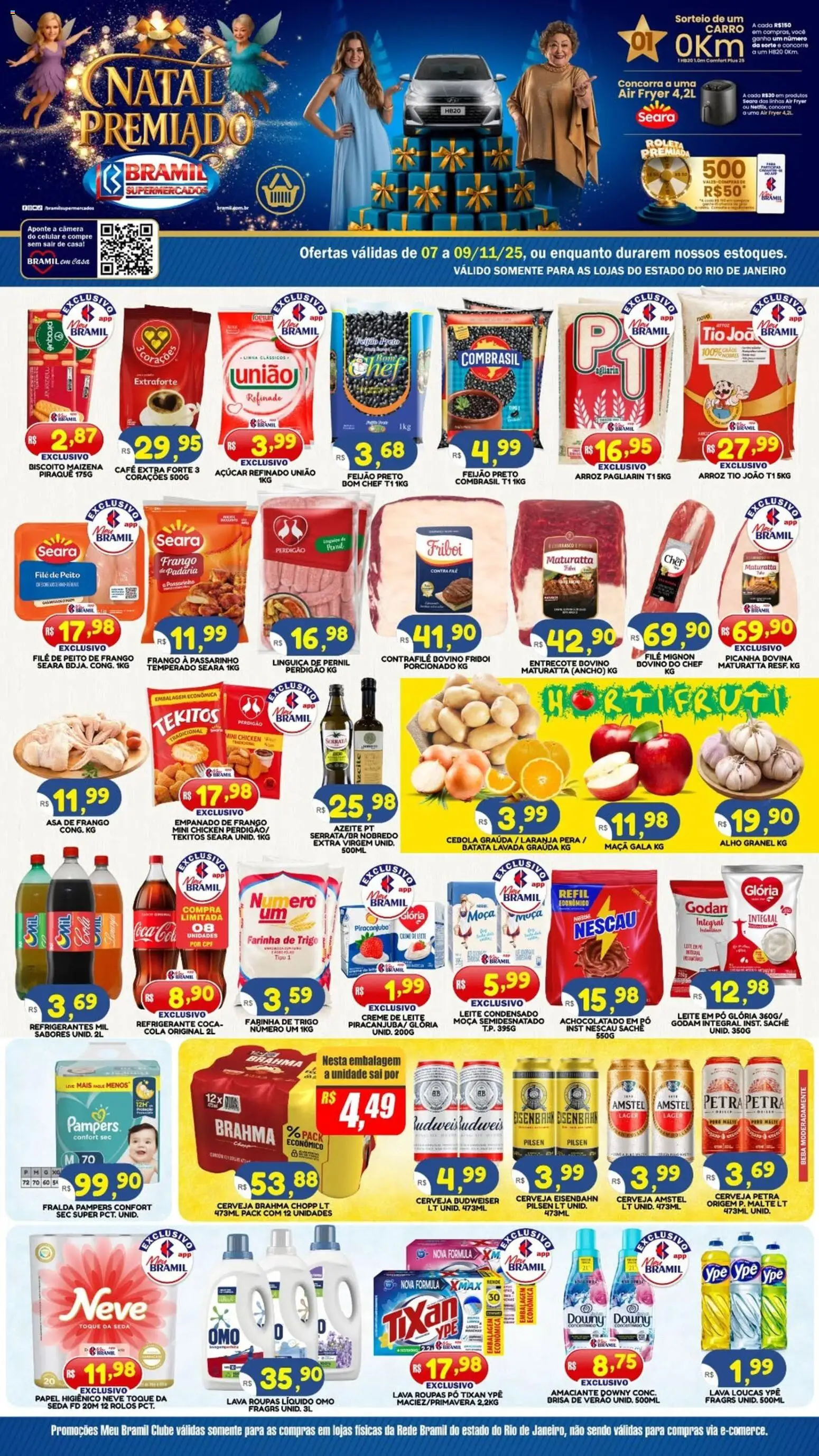 Bramil Supermercados Folheto - válido de 07.11.2025 | Página: 1 | Produtos: Feijão, Biscoito, Frango, Peito de frango