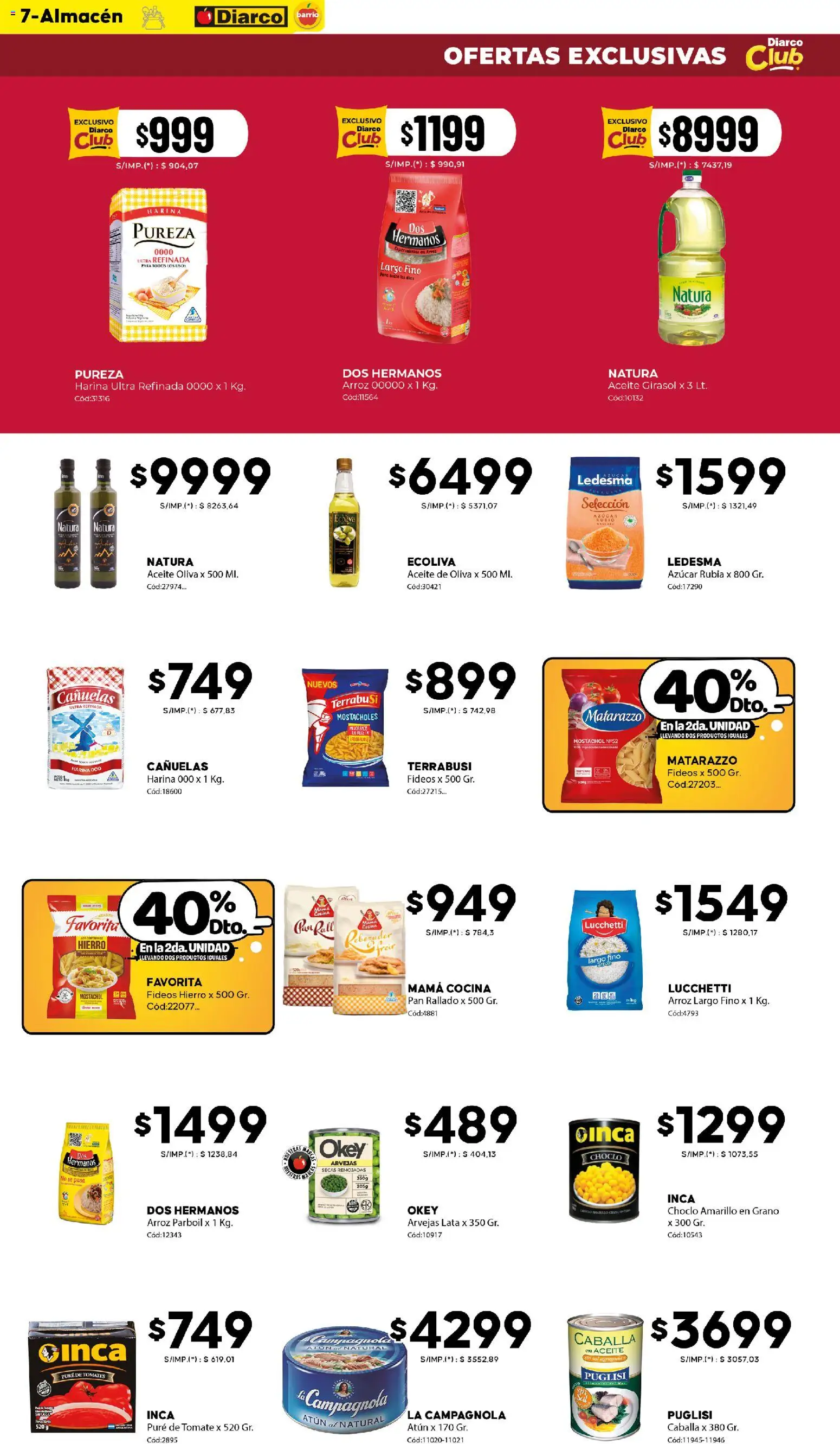 Diarco - Ofertas Diarco Barrio │ válido desde el 22.12.2025 | Página: 7 | Productos: Cocina, Arvejas, Pan, Tomates