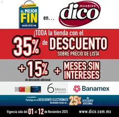 Vista previa de Muebles Dico Buen Fin , nuevo folleto de la tienda, válido en México a partir del 01.11.2025
