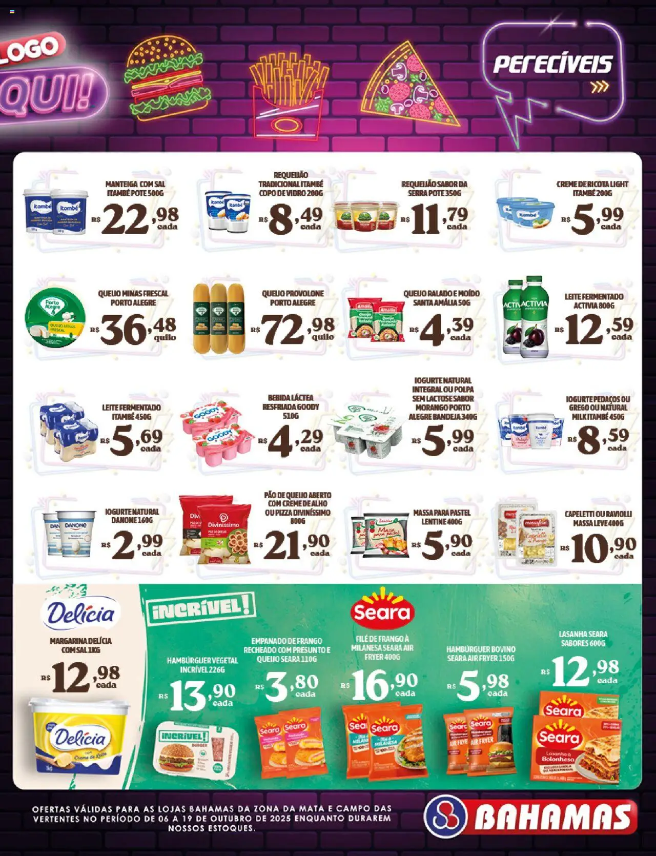Bahamas Supermercados Folheto - válido de 06.10.2025 | Página: 9 | Produtos: Queijo ralado, Ricota, Bebida, Margarina