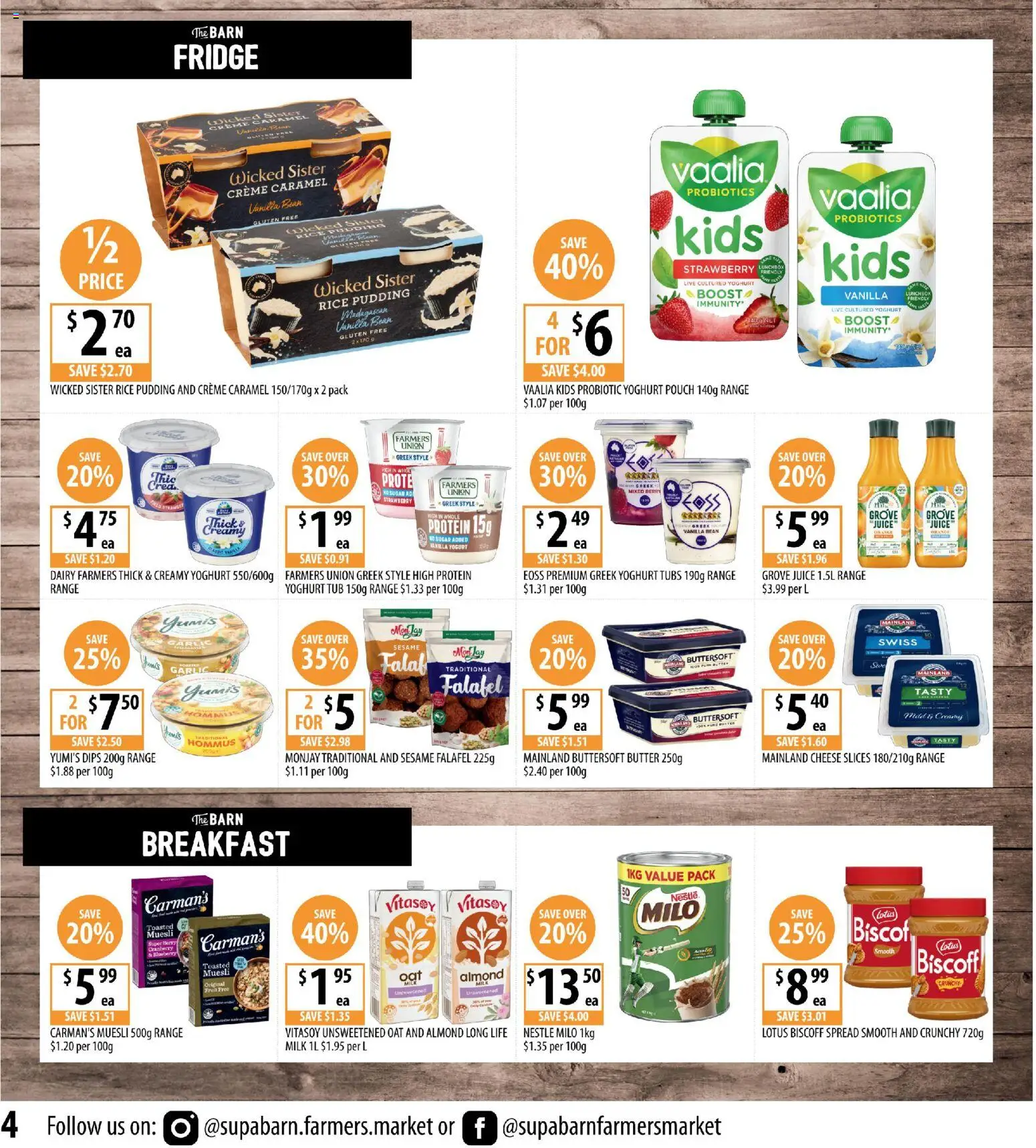 Supabarn catalogue - valid from 18.03.2026 | Page: 4 | Products: Cheese, Juice, Pudding, Fridge