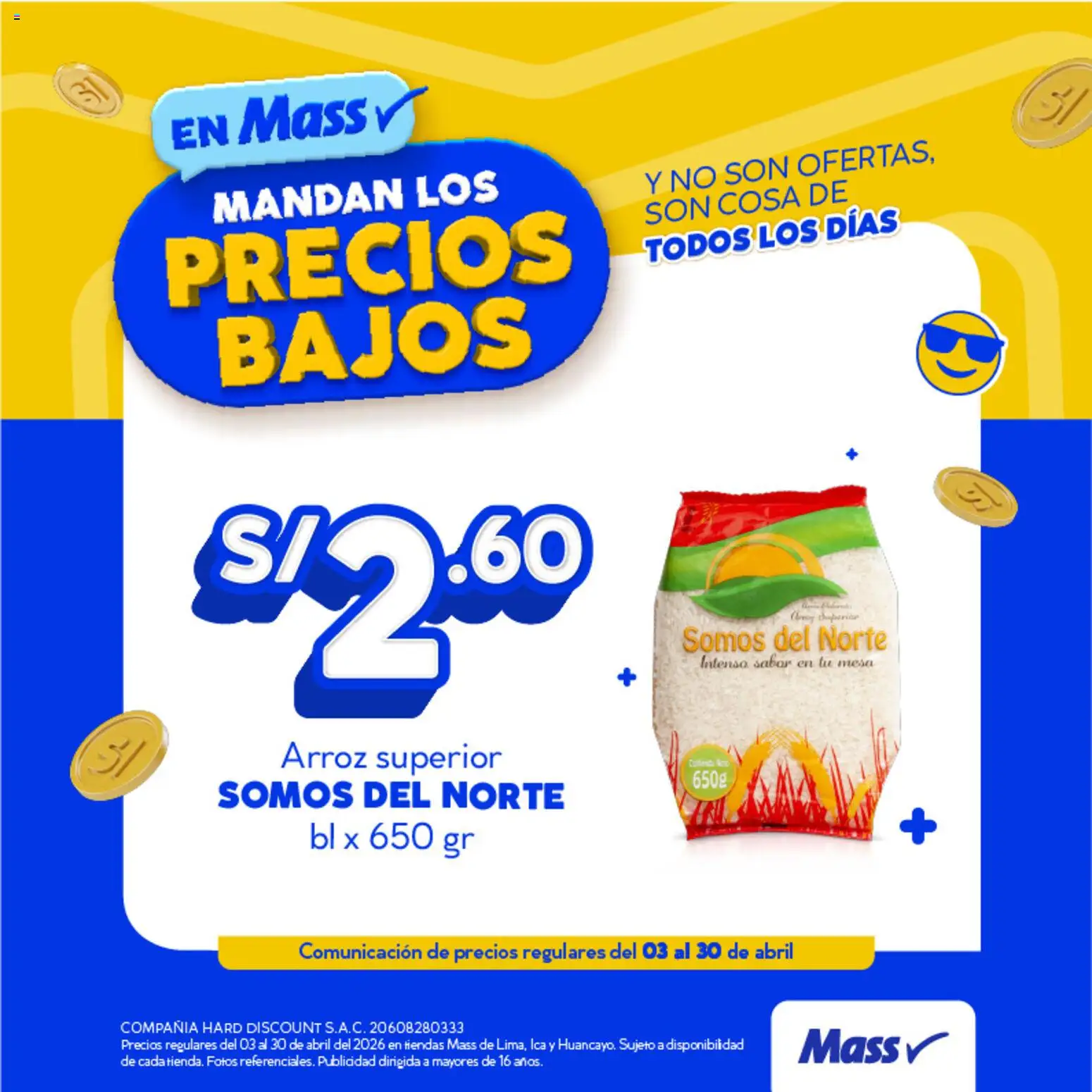 Catálogo Mass válido desde 03.04.2026 | Página: 1 | Productos: Mesa, Arroz