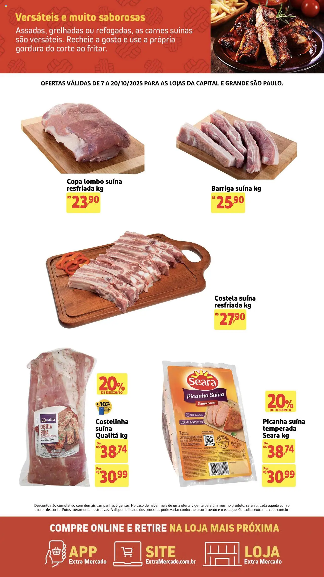 Extra Folheto - válido de 07.10.2025 | Página: 1 | Produtos: Picanha, Lombo, Copa, Carne