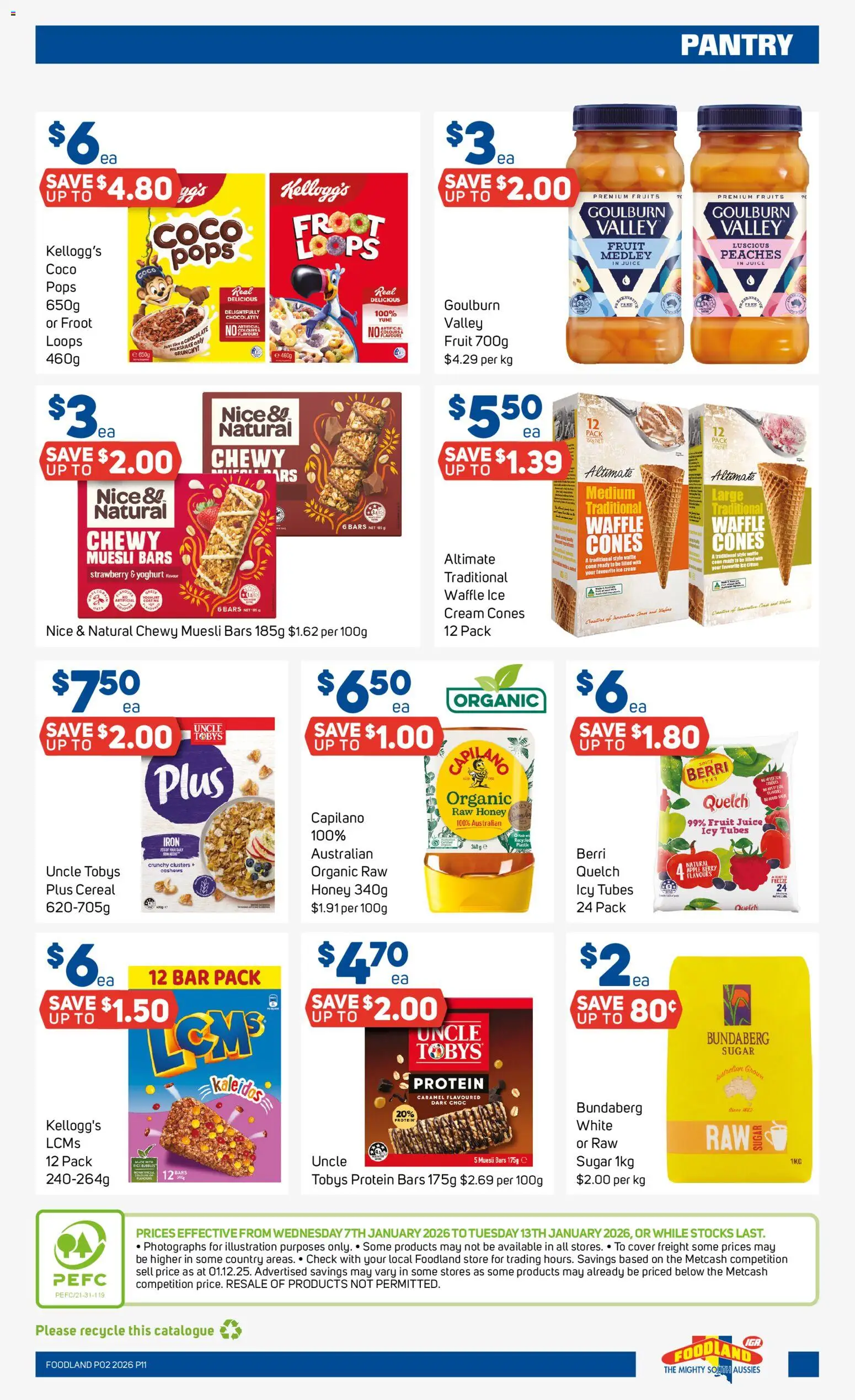 Foodland catalogue - valid from 07.01.2026 | Page: 11 | Products: Juice, Cereal, Fruits, Sugar