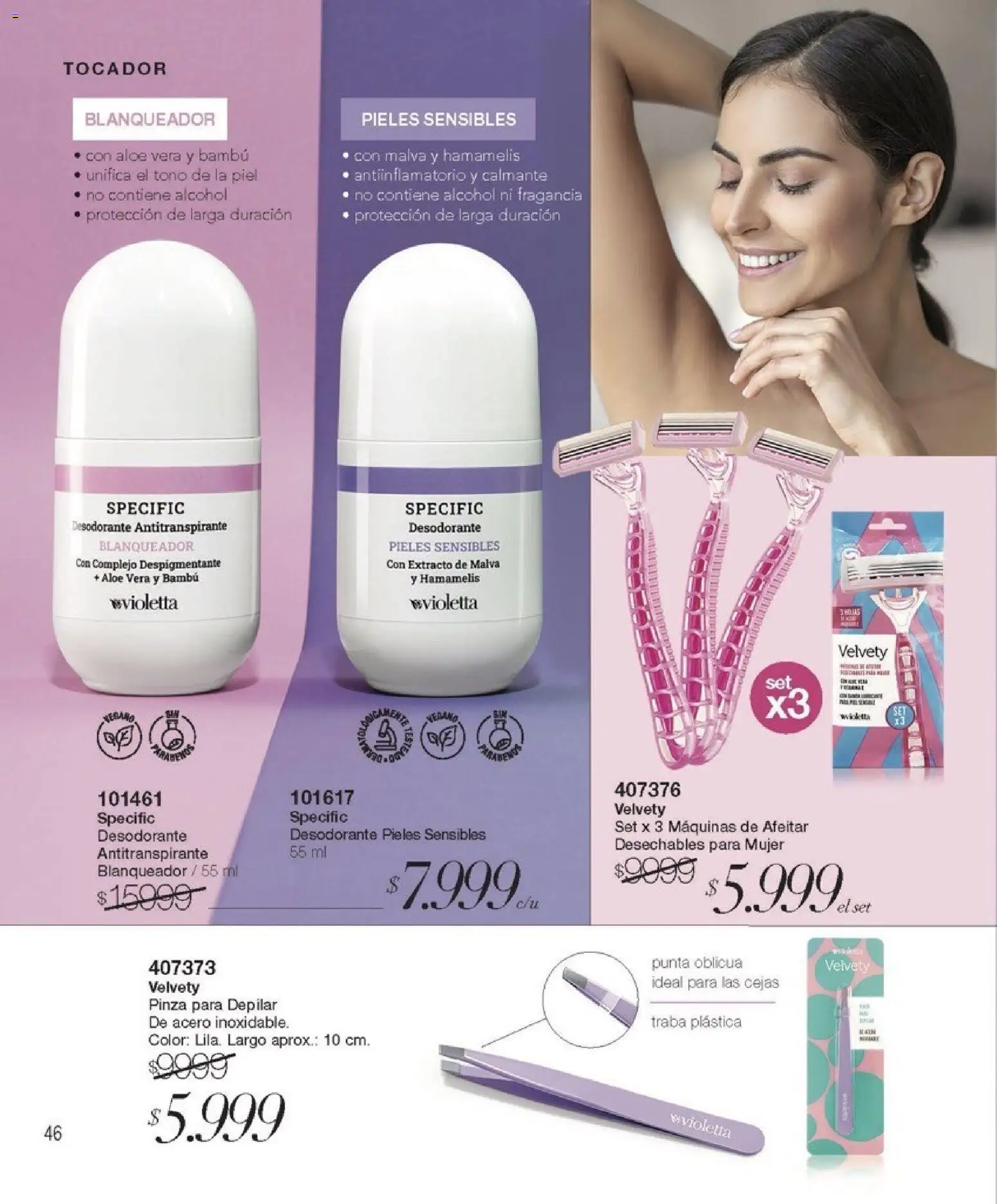 Violetta catálogo │ válido desde el 01.02.2026 | Página: 46 | Productos: Pinza, Desodorante, Antitranspirante, Antiinflamatorio