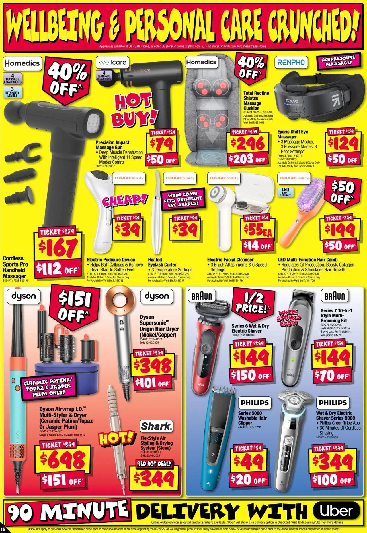 JB Hi-Fi catalogue - valid from 07.08.2025 | Page: 16 | Products: Cushion, Brush, Pedicure, Electric shaver