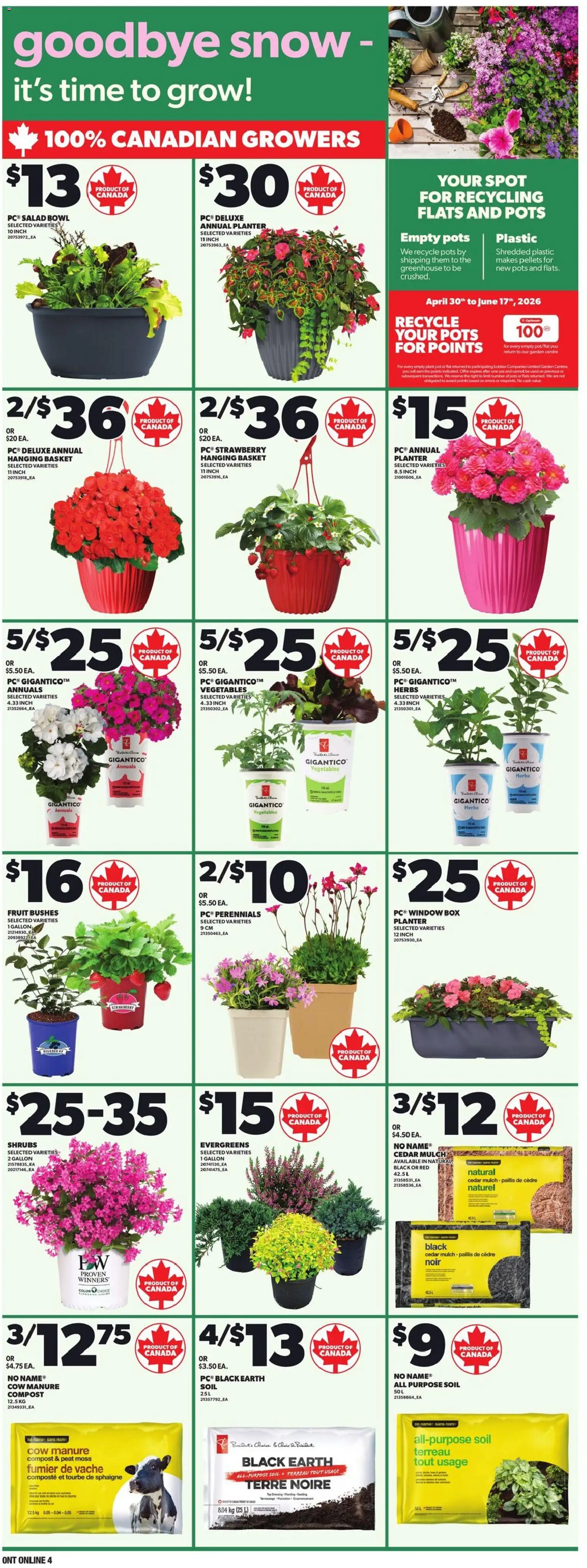 Loblaws flyer valid from 30.04.2026 | Page: 13 | Products: Salad, Box, Basket