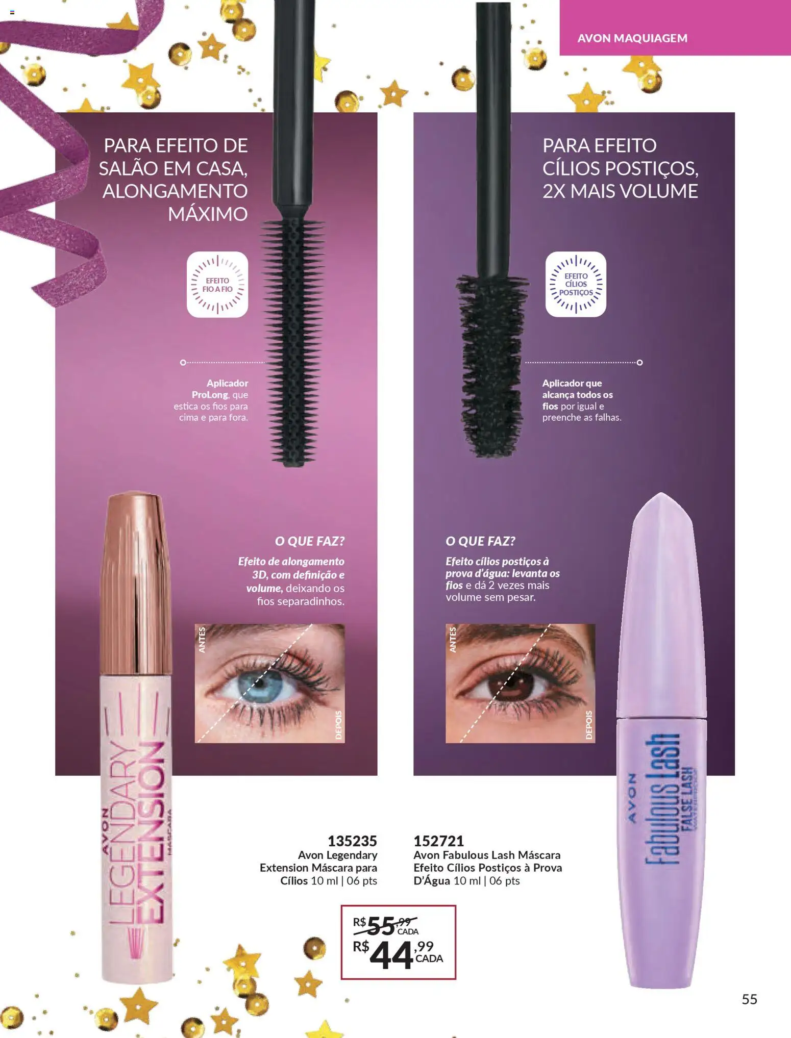 Avon Folheto - válido de 15.01.2026 | Página: 55 | Produtos: Maquiagem, Cílios postiços