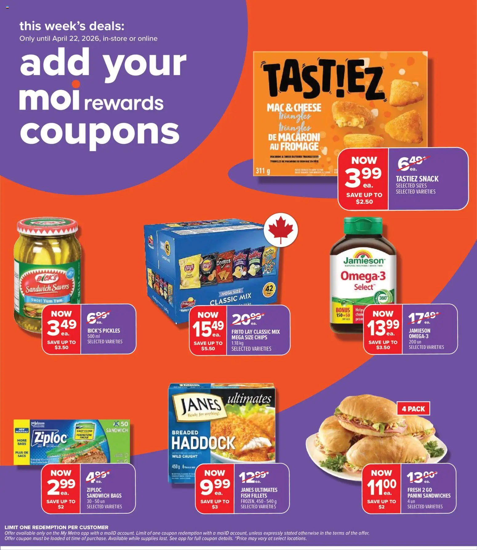 Metro flyer valid from 16.04.2026 | Page: 5 | Products: Fish, Chips, Cheese