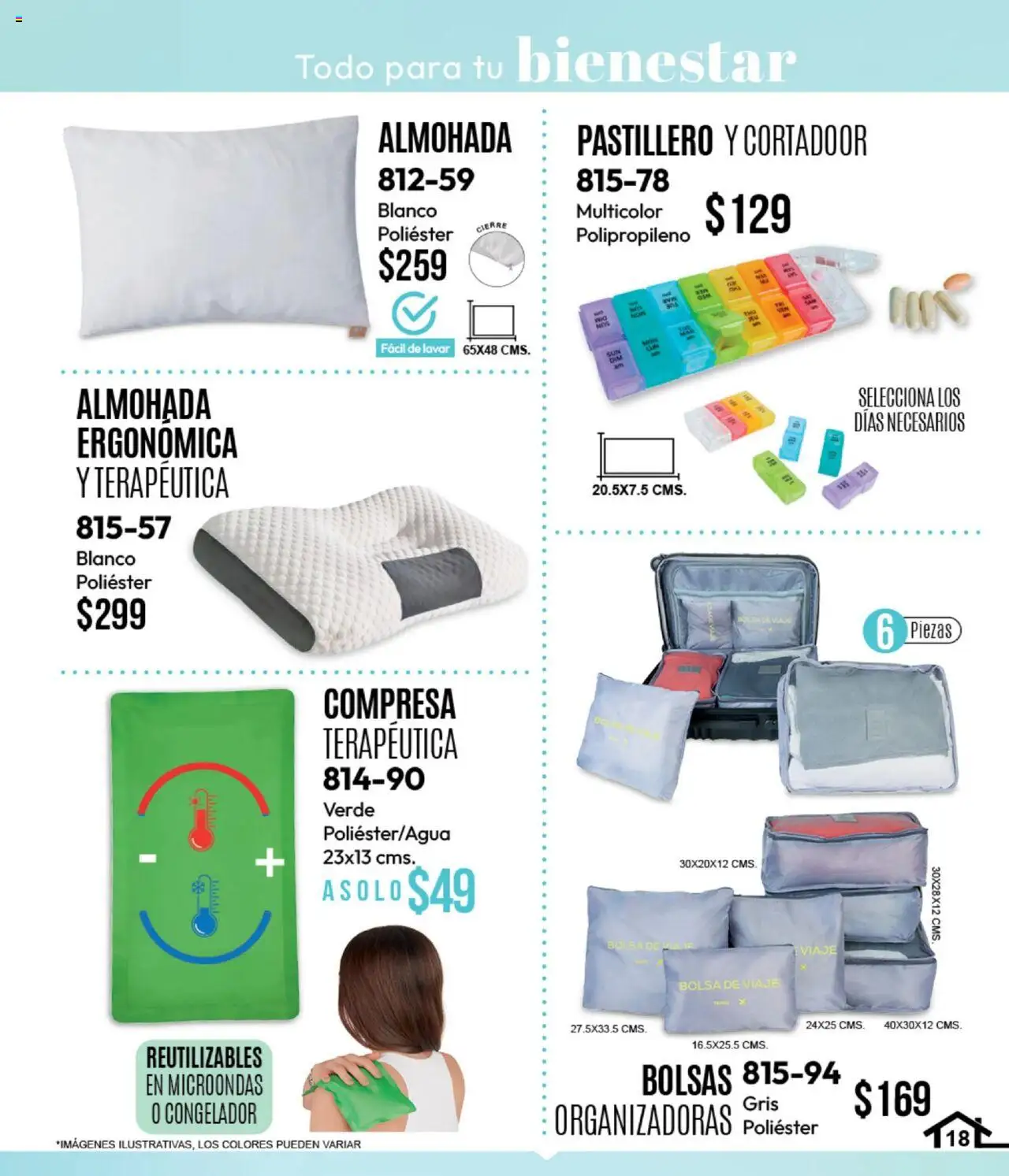Nuevas ofertas de Cklass válidas en toda la República Mexicana desde el 15.09.2025. ¡Encuentra las mejores ofertas en Cklass - Catálogo Home Invierno ! | Página: 36 | Productos: Bolsa de viaje, Congelador, Almohada, Pastillero