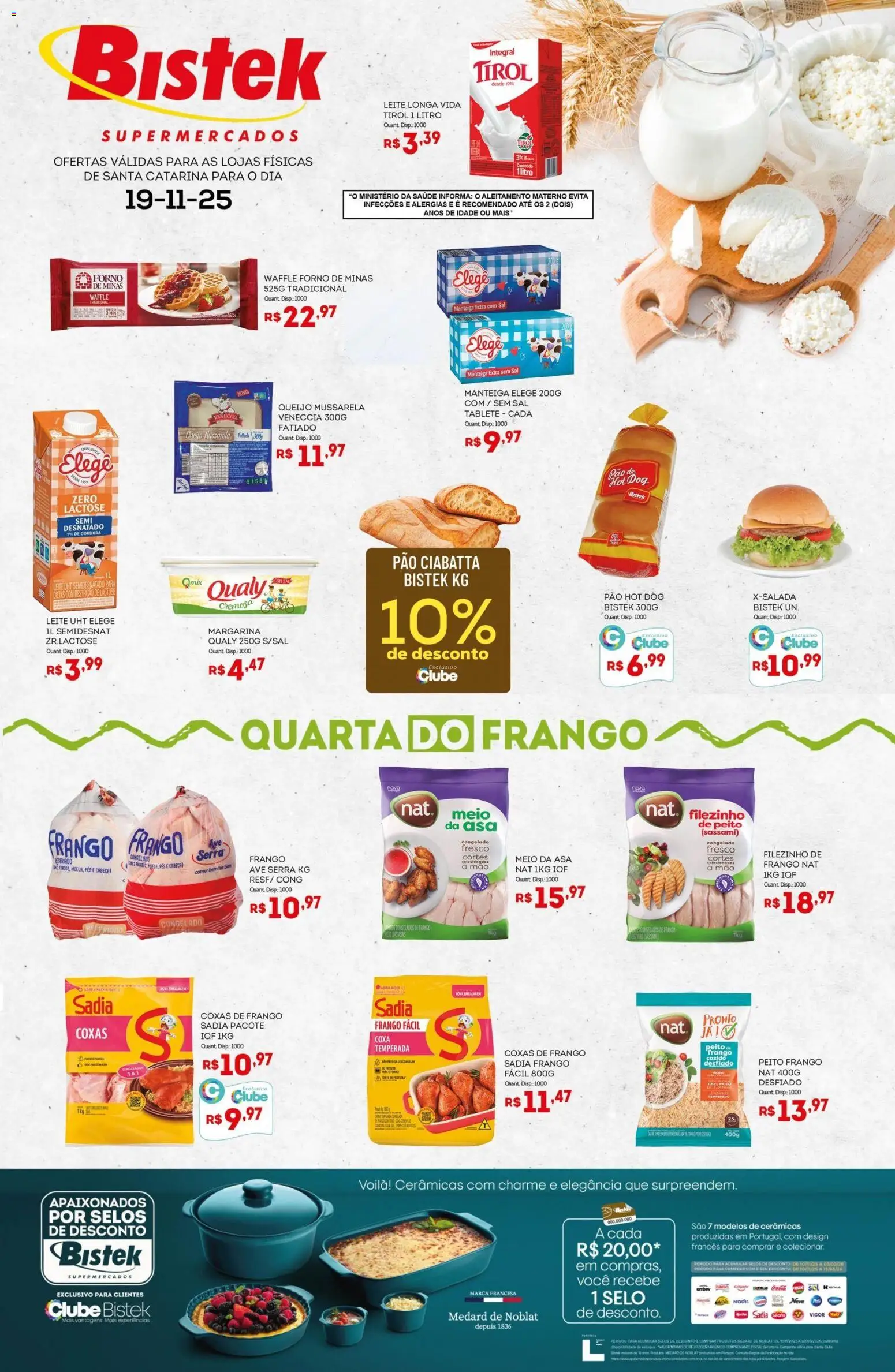 Bistek Supermercados Folheto - válido de 19.11.2025 | Página: 1 | Produtos: Forno, Sal, Frango, Margarina