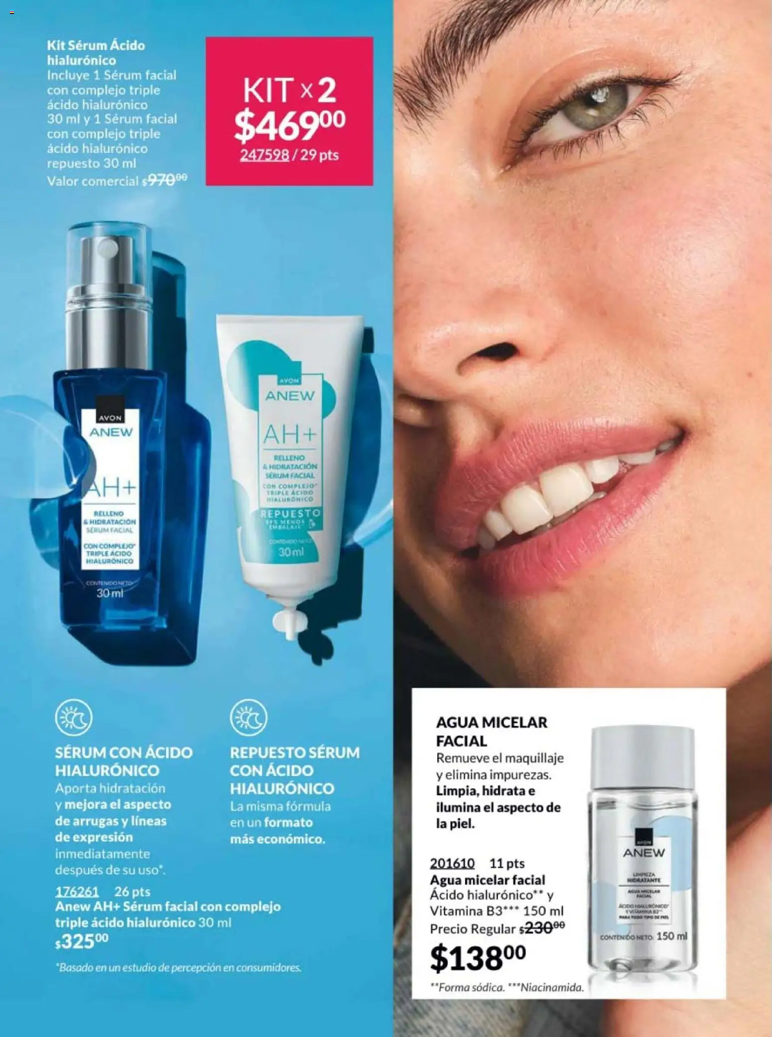 Nuevas ofertas de AVON válidas en toda la República Mexicana desde el 20.02.2026. ¡Encuentra las mejores ofertas en AVON campaña 4 2026! | Página: 126 | Productos: Serum, Agua, Maquillaje, Agua micelar