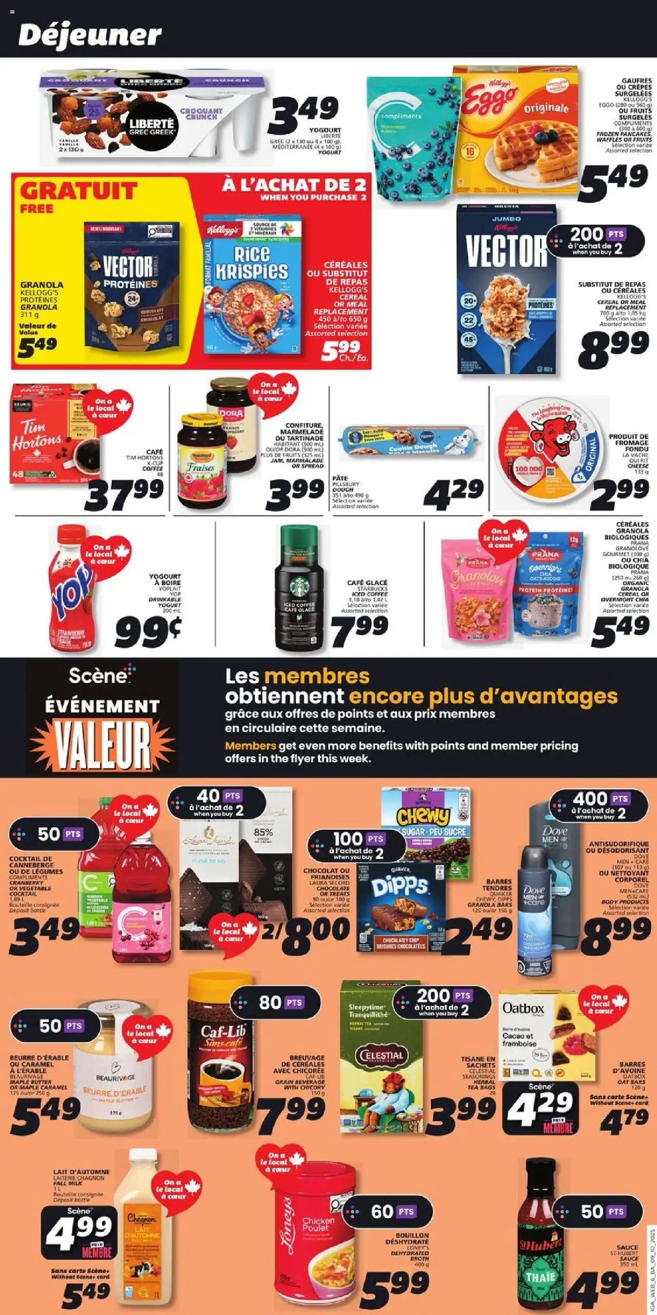 IGA flyer valid from 09.10.2025 | Page: 12 | Products: Rice, Tea, Butter, Cheese