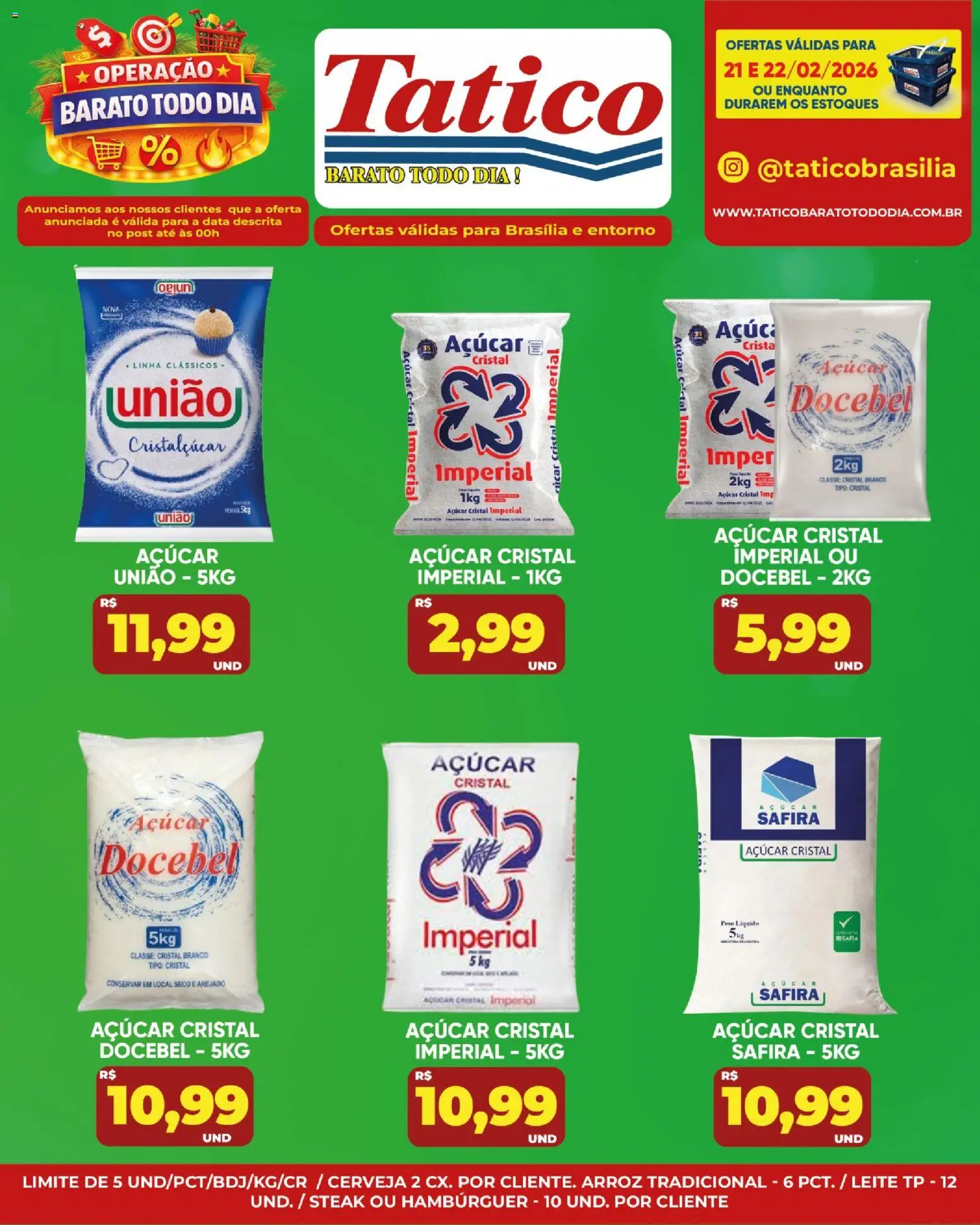 Tatico Folheto - válido de 23.02.2026 | Página: 19 | Produtos: Leite, Cerveja, Arroz, Açúcar