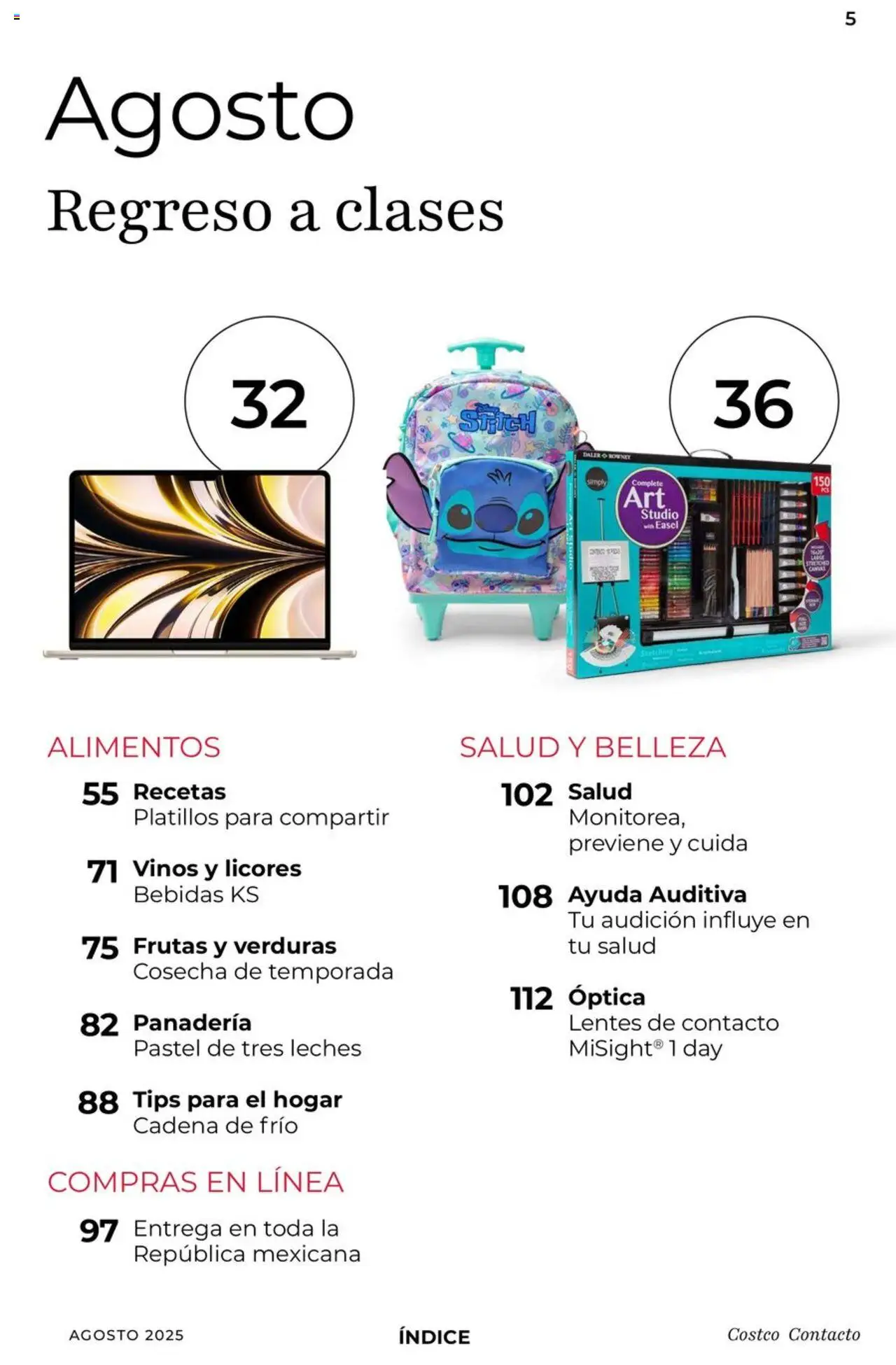 Nuevas ofertas de Costco válidas en toda la República Mexicana desde el 07.08.2025. ¡Encuentra las mejores ofertas en Costco - Catálogo Agosto! | Página: 5 | Productos: Lentes, Pastel, Panadería, Cadena