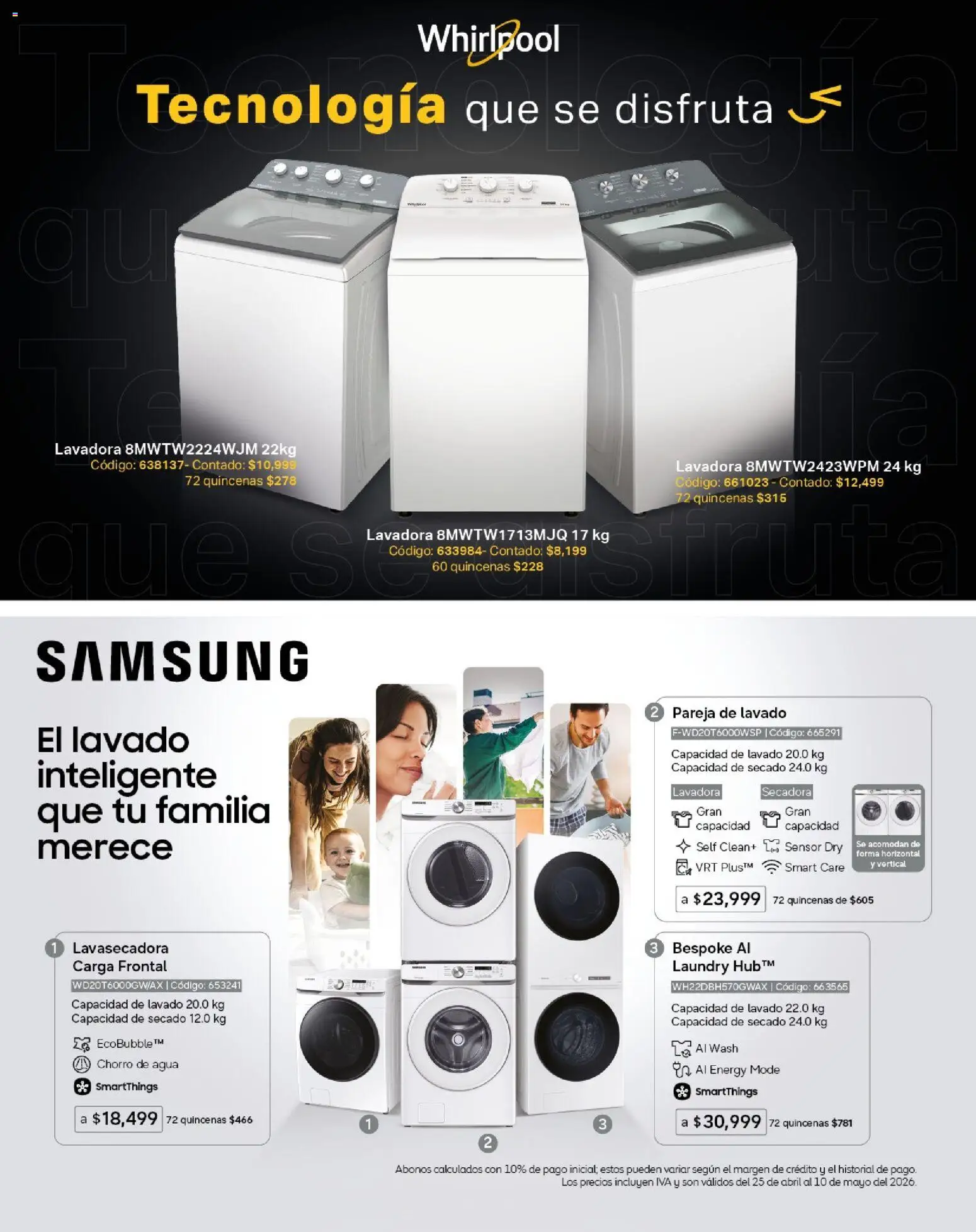 Nuevas ofertas de Coppel válidas en toda la República Mexicana desde el 25.04.2026. ¡Encuentra las mejores ofertas en Coppel catálogo Los regalos que mamá siempre quiere! | Página: 62 | Productos: Secadora, Agua, Lavadora