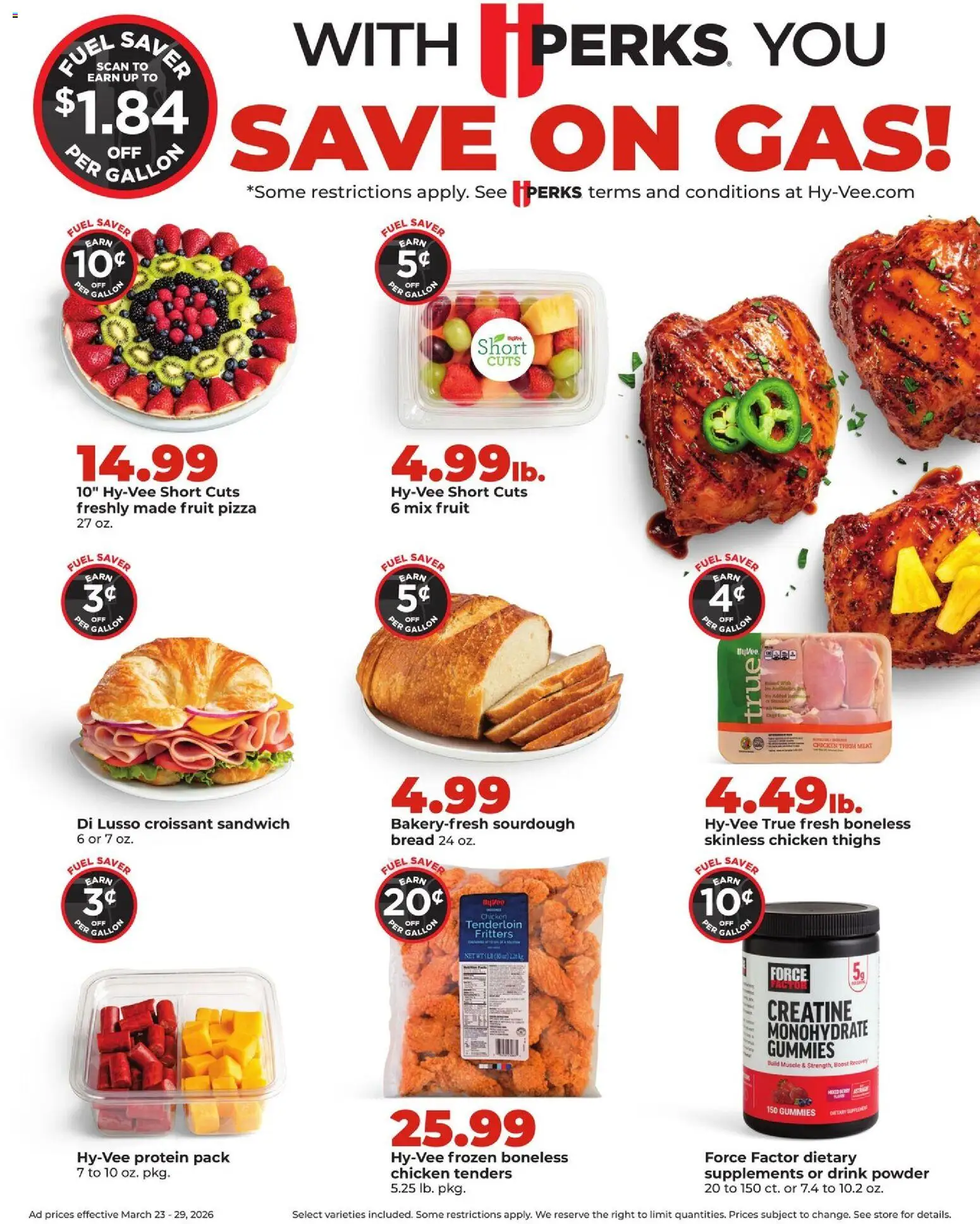 HyVee Weekly Ad - valid from 23.03.2026 | Page: 10 | Products: Creatine, Powder, Bread, Pizza