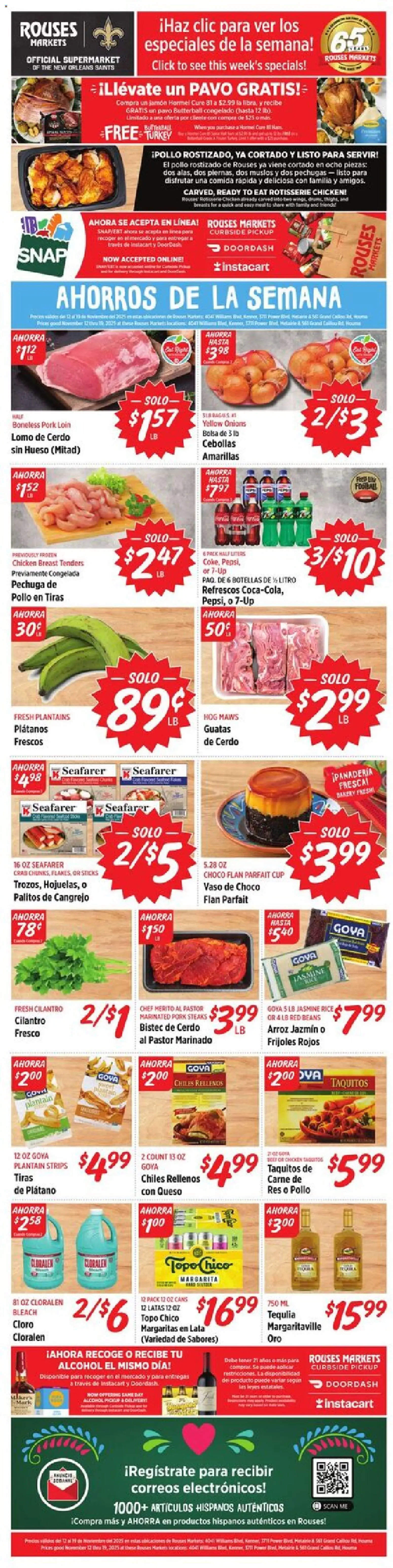 Rouses Hispanic Ad - valid from 12.11.2025 | Page: 1 | Products: Pork, Rice
