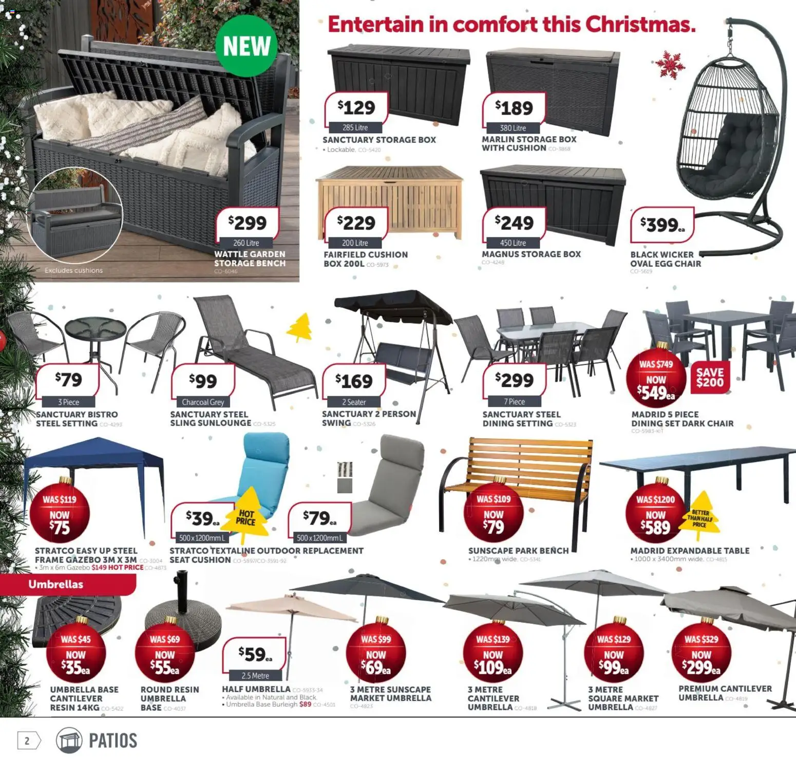 Stratco catalogue - valid from 31.10.2025 | Page: 2 | Products: Chair, Cushion, Gazebo, Bench