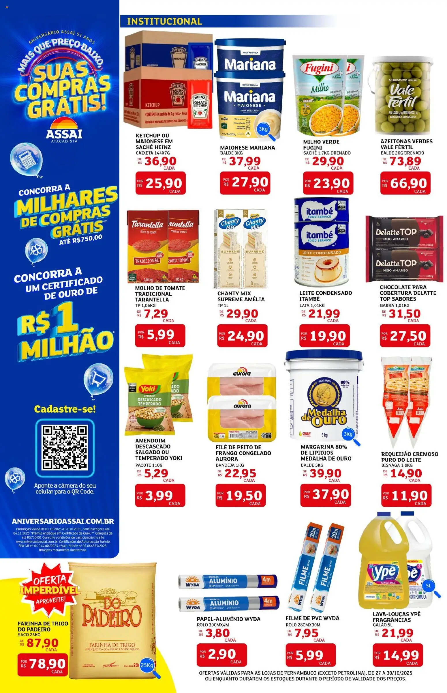 Assaí Atacadista Folheto - válido de 27.10.2025 | Página: 4 | Produtos: Maionese, Leite condensado, Requeijão, Câmera