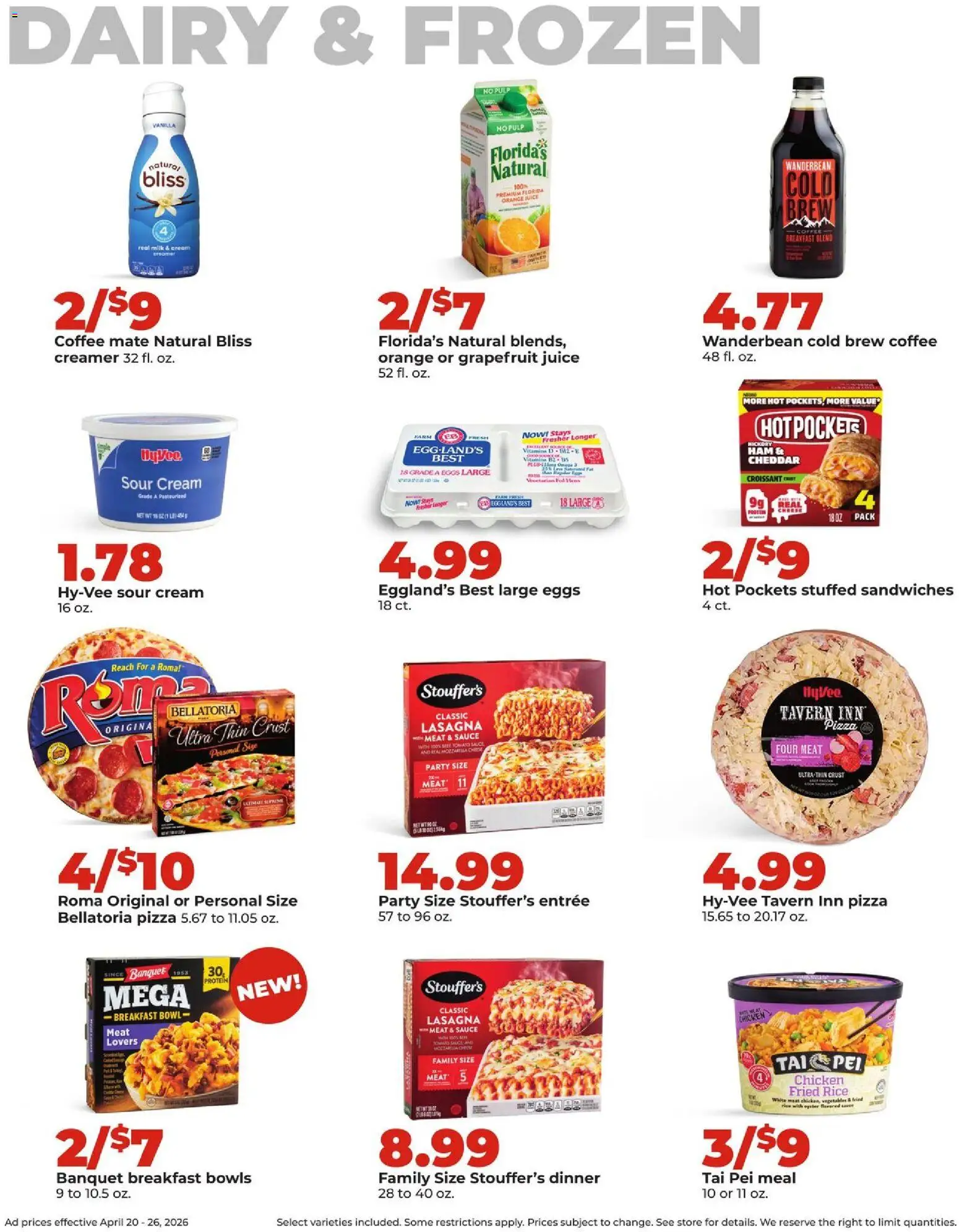HyVee Weekly Ad - valid from 20.04.2026 | Page: 28 | Products: Cheese, Ham, Juice, Vegetables