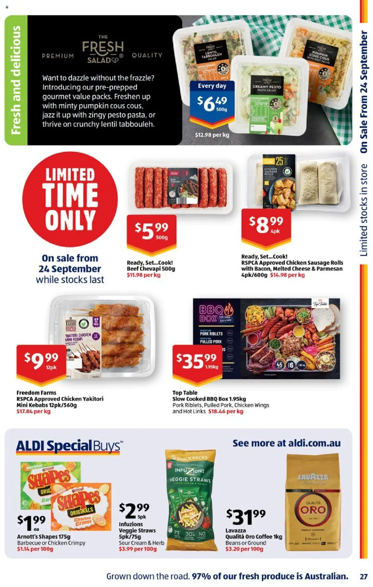 Aldi catalogue - valid from 01.10.2025 | Page: 27 | Products: Coffee, Chicken, Sour cream, Pasta