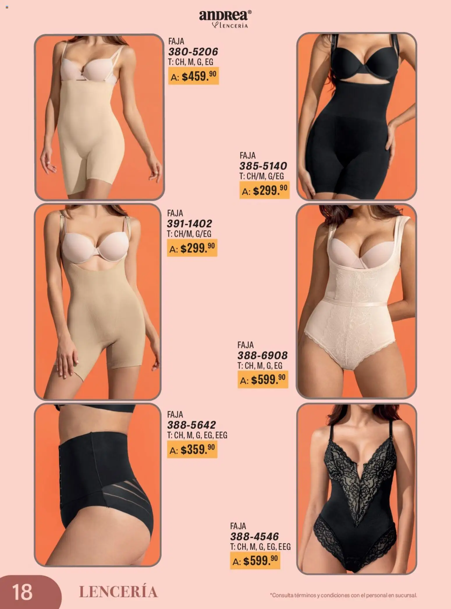 Nuevas ofertas de Andrea válidas en toda la República Mexicana desde el 11.01.2026. ¡Encuentra las mejores ofertas en Andrea catálogo Para Las Fiestas! | Página: 18 | Productos: Lenceria, Faja