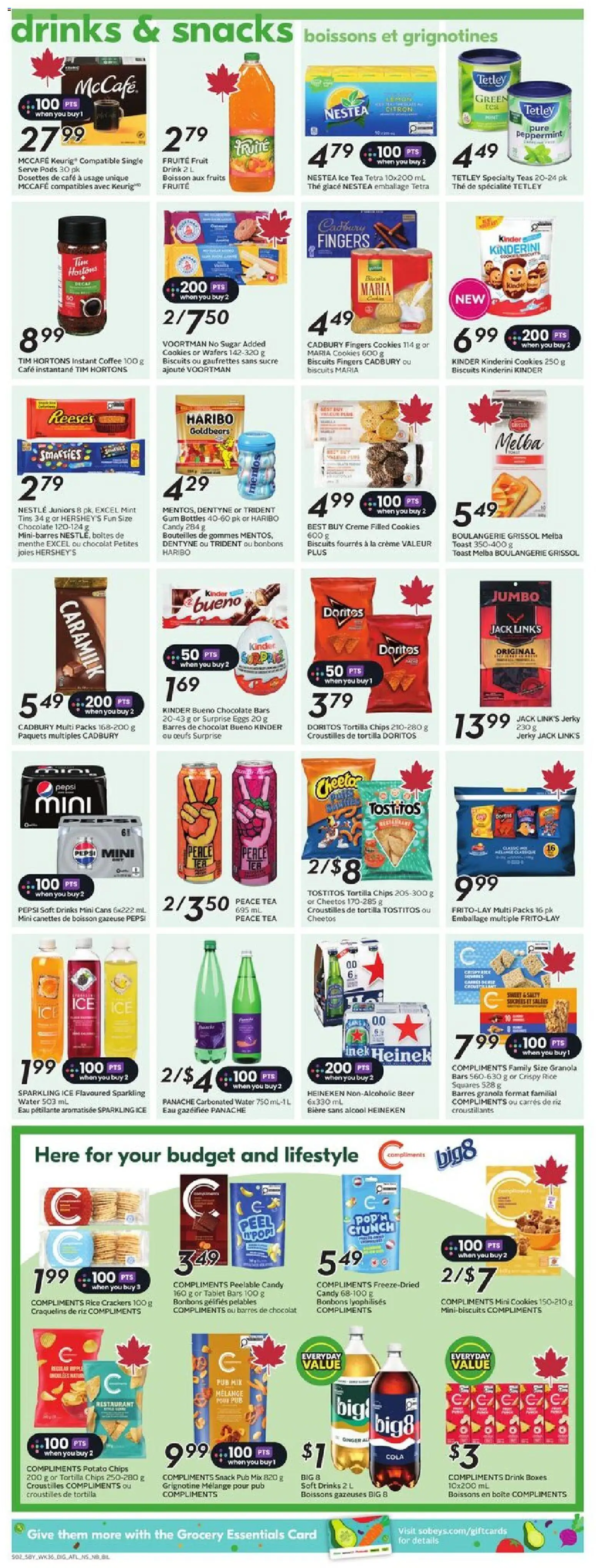 Sobeys flyer valid from 01.01.2026 | Page: 10 | Products: Rice, Tea, Chips, Coffee