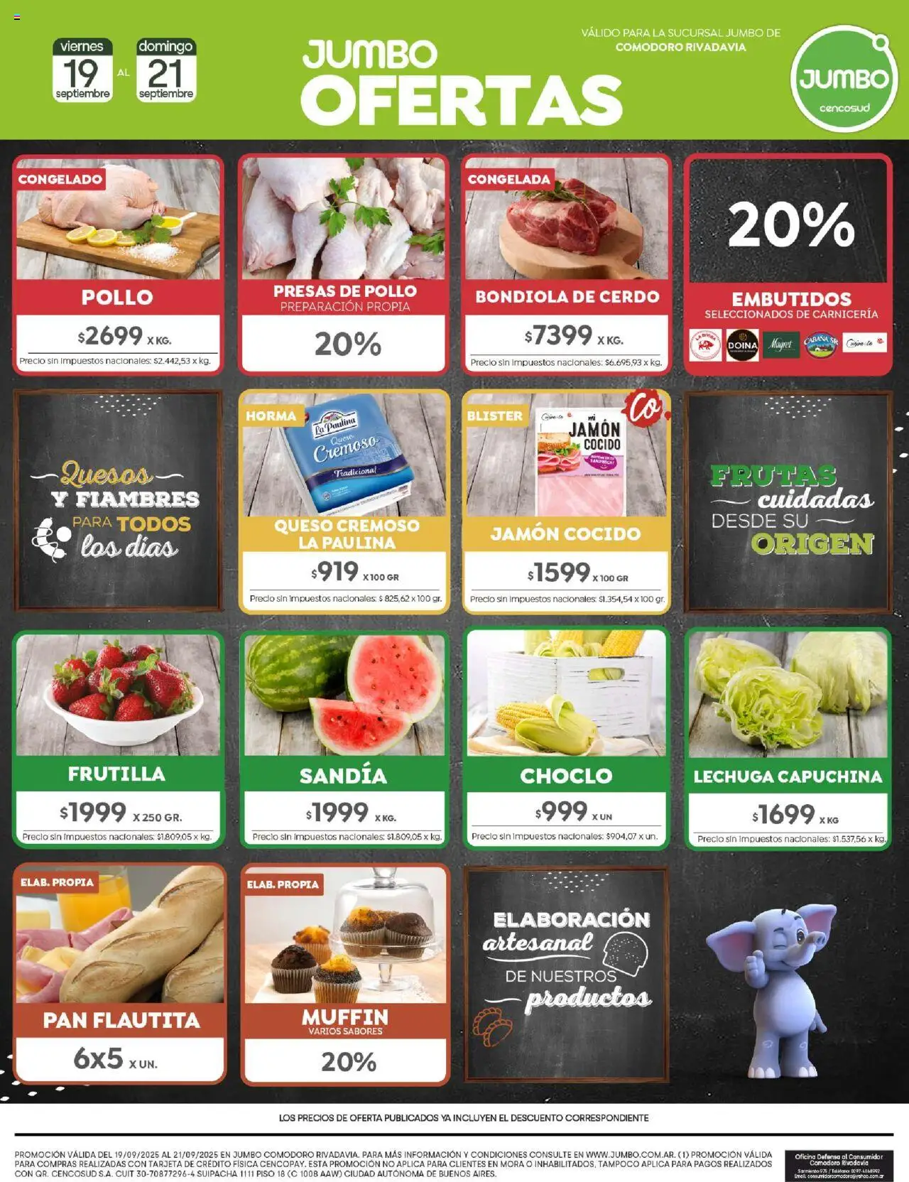 Jumbo - Ofertas | Comodoro │ válido desde el 19.09.2025 | Página: 7 | Productos: Choclo, Frutilla, Pan, Jamón