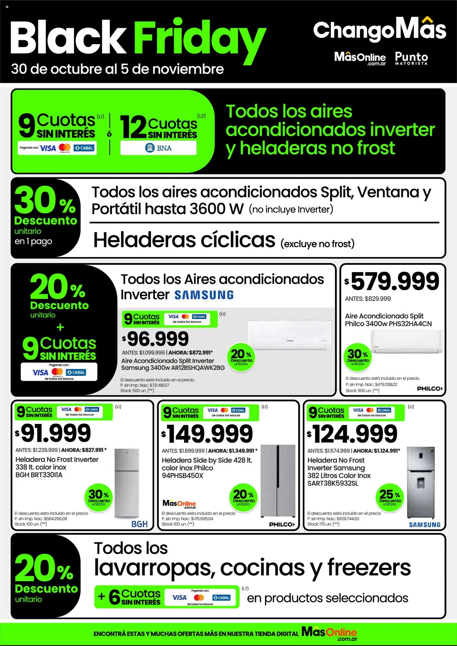 Punto Mayorista Black Friday │ válido desde el 30.10.2025 | Página: 3 | Productos: Aire acondicionado, Heladera
