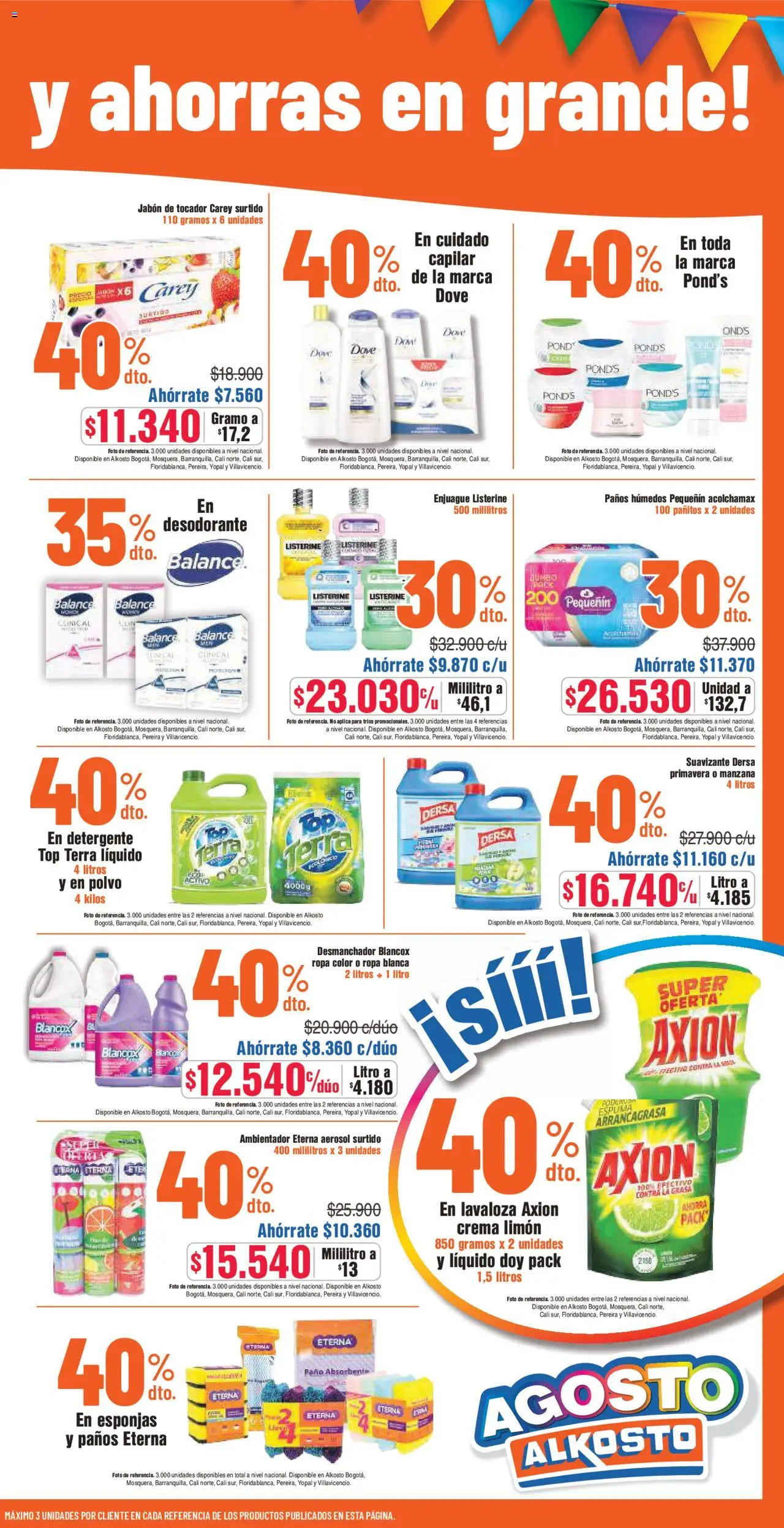 Alkosto revista - valida desde el 09.08.2025 | Página: 5 | Productos: Espuma, Limón, Manzana, Ropa