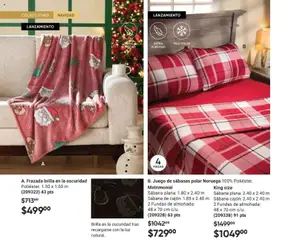 Vista previa de B. Juego de sábanas polar Noruega Matrimonial, 100% Poliéster. Sábana plana: 1.80 x 2.40 m Sábana de cajón: 1.85 x 2.40 m 2 Fundas de almohada: 48 x 70 cm c/u., nuevo folleto de la tienda, válido en México a partir del 07.11.2025 | Página: 10