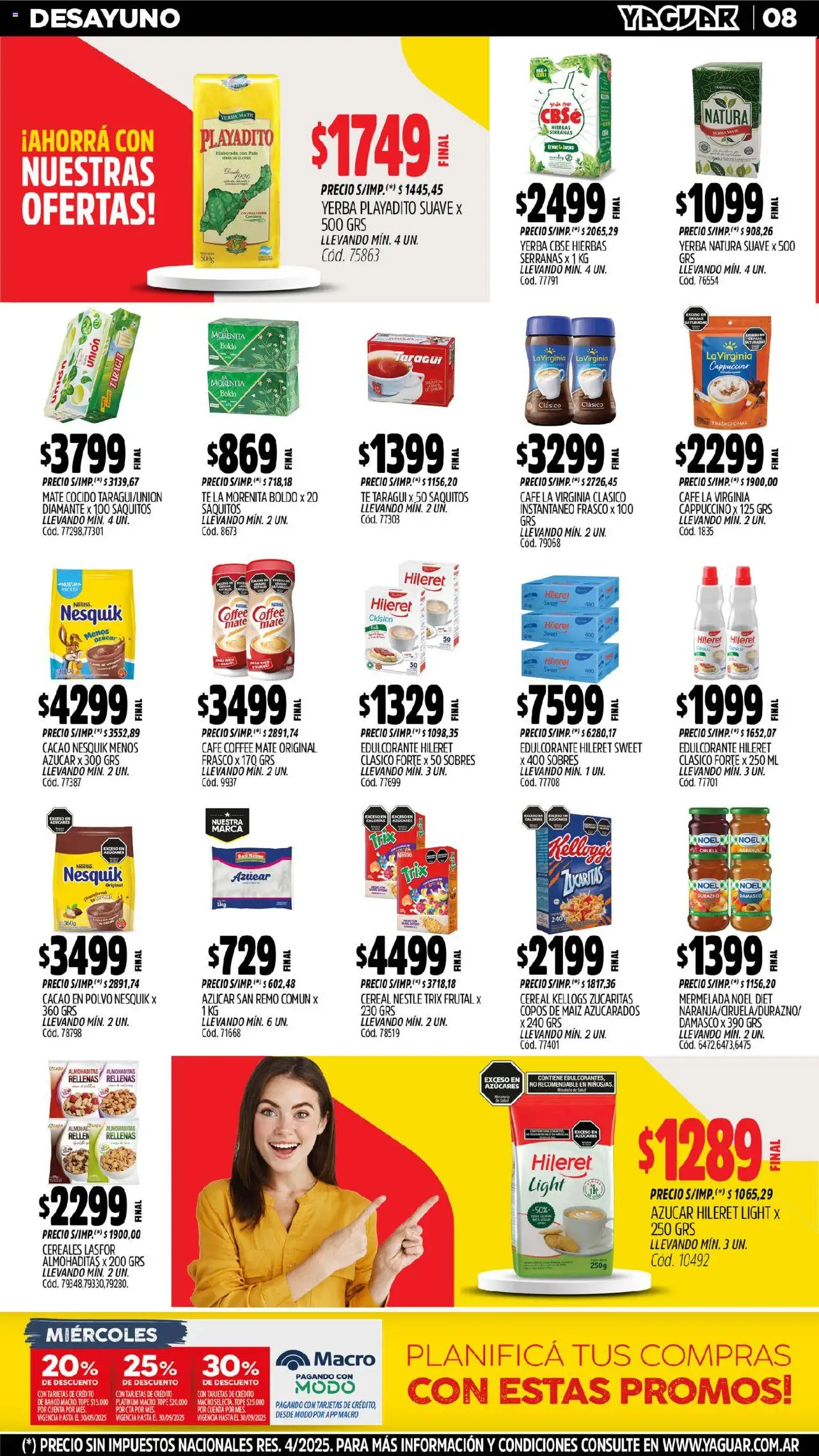 Yaguar - Córdoba │ válido desde el 15.09.2025 | Página: 9 | Productos: Maiz, Leche, Café, Cereales