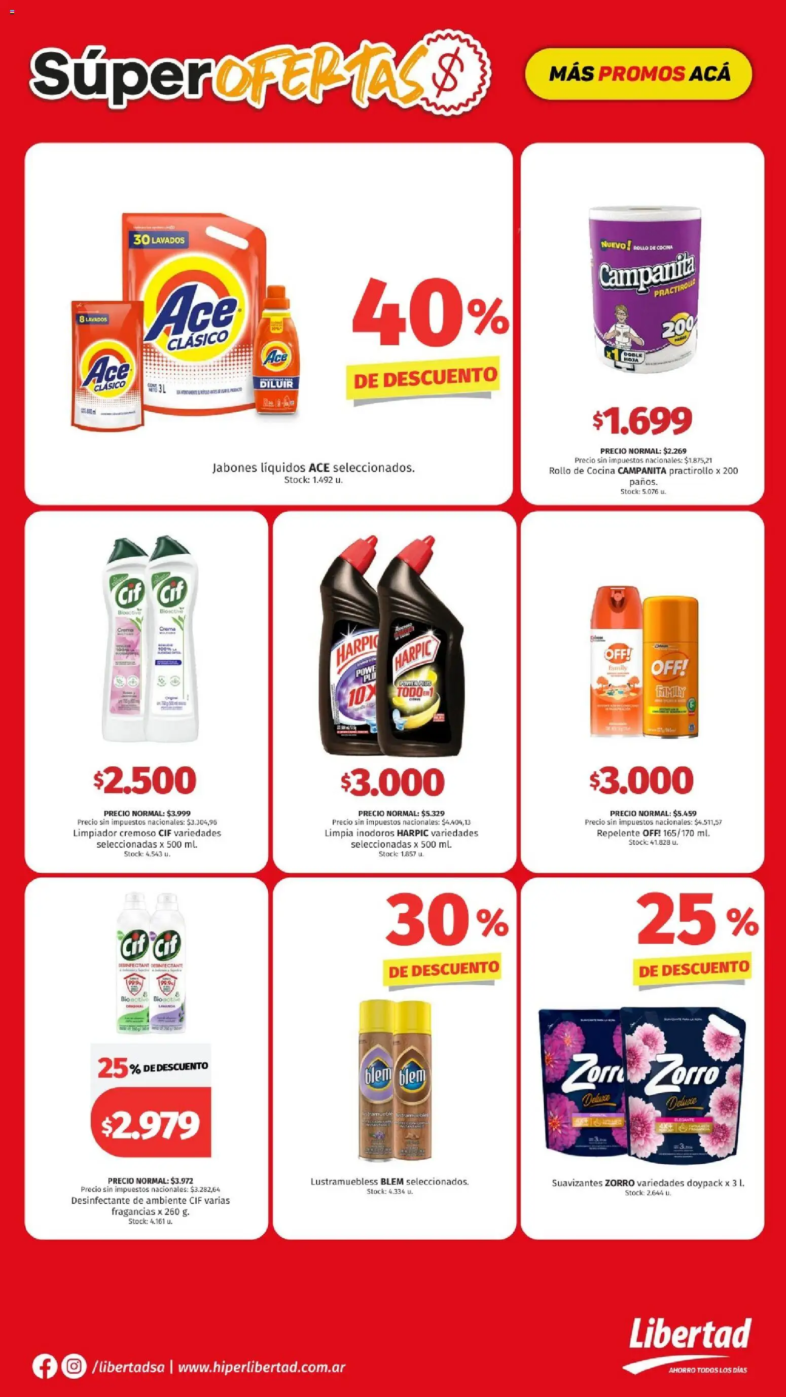Hipermercado Libertad - SuperOfertas  │ válido desde el 11.03.2026 | Página: 12 | Productos: Desinfectante, Cocina, Limpiador, Crema