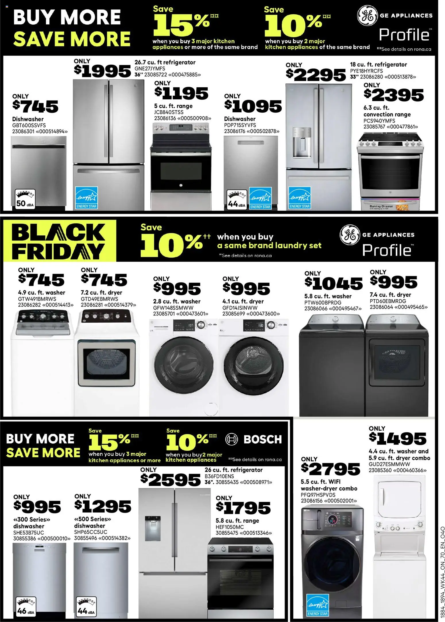 Rona flyer valid from 27.11.2025 | Page: 15 | Products: Refrigerator, Dryer, Dishwasher