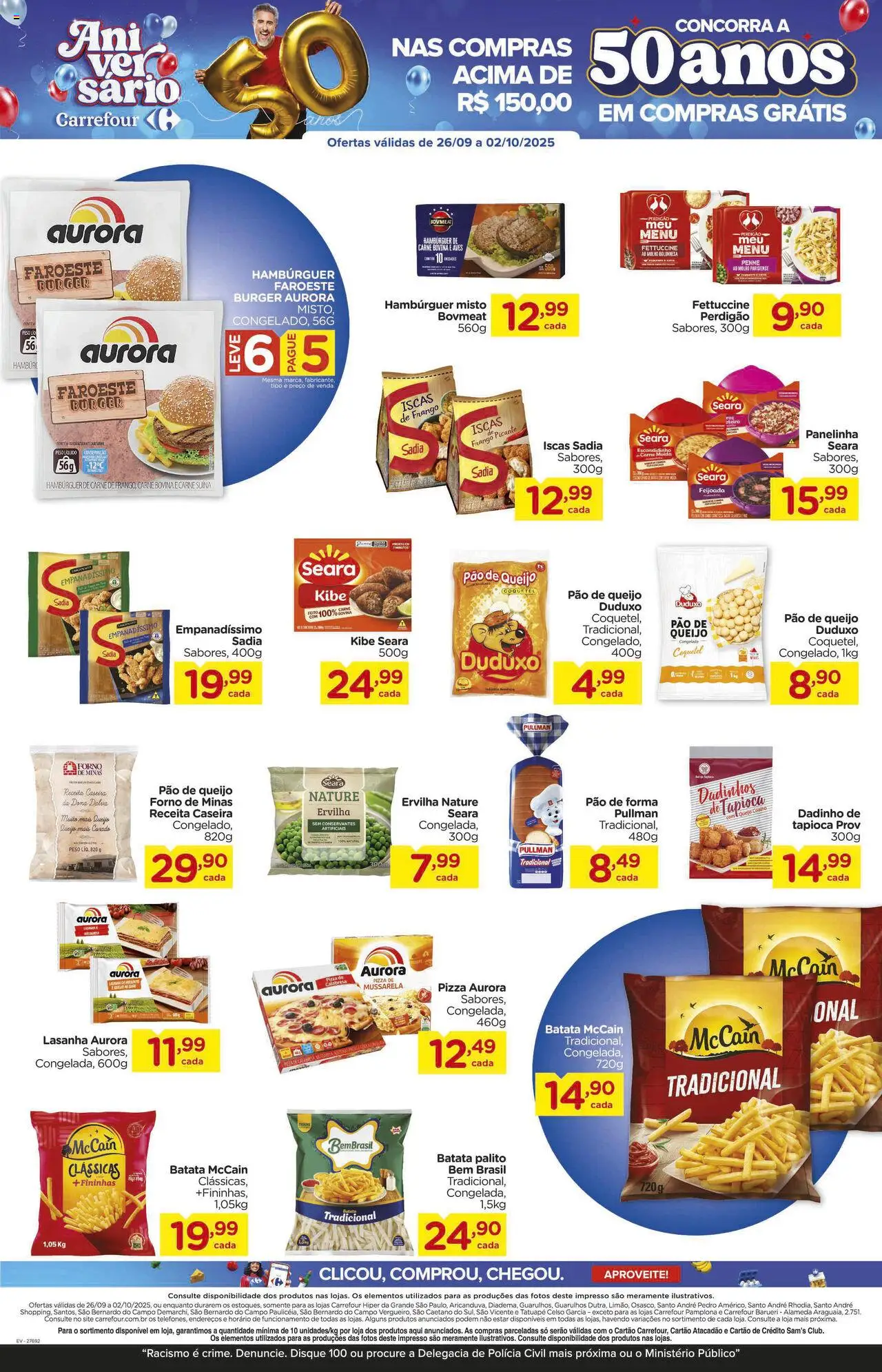 Carrefour Folheto - válido de 26.09.2025 | Página: 5 | Produtos: Pão, Hambúrguer, Escondidinho, Frango