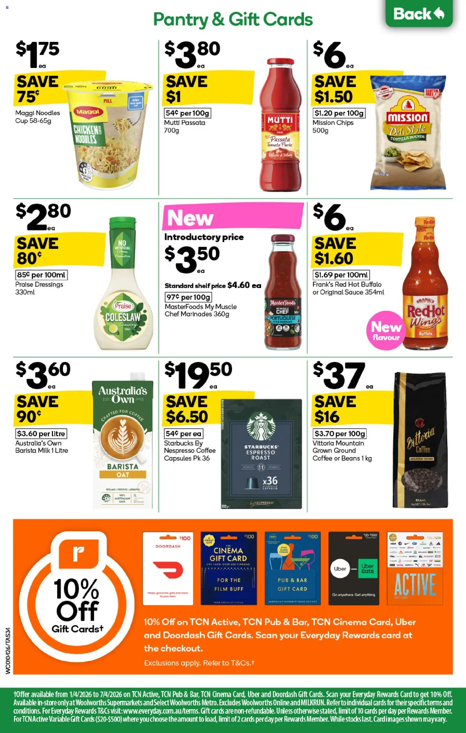 Woolworths catalogue - valid from 01.04.2026 | Page: 34 | Products: Shelf, Coffee, Chicken, Chips