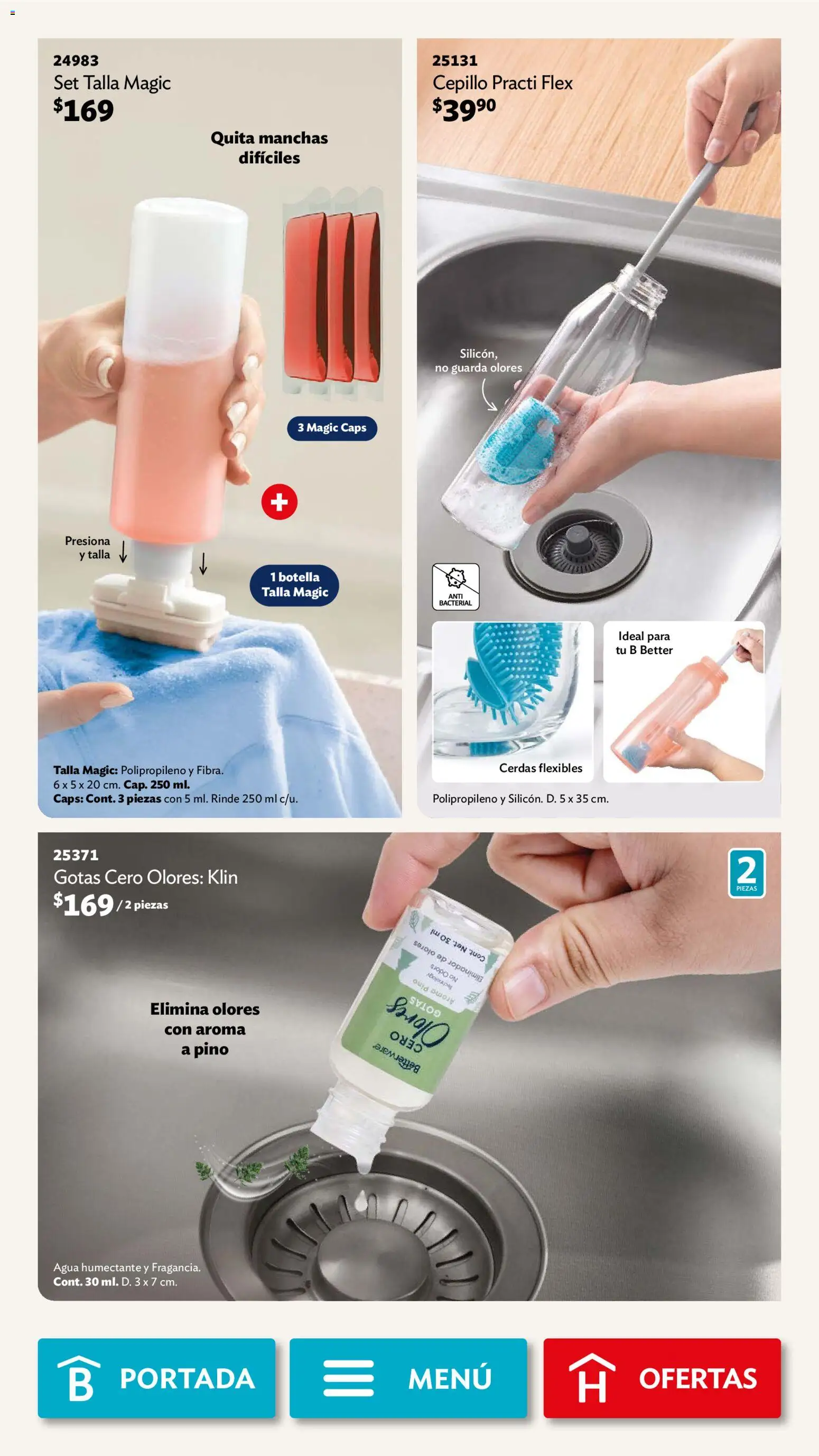 Nuevas ofertas de Betterware válidas en toda la República Mexicana desde el 01.12.2025. ¡Encuentra las mejores ofertas en Betterware campaña 12 2025! | Página: 103 | Productos: Cepillo, Agua, Botella