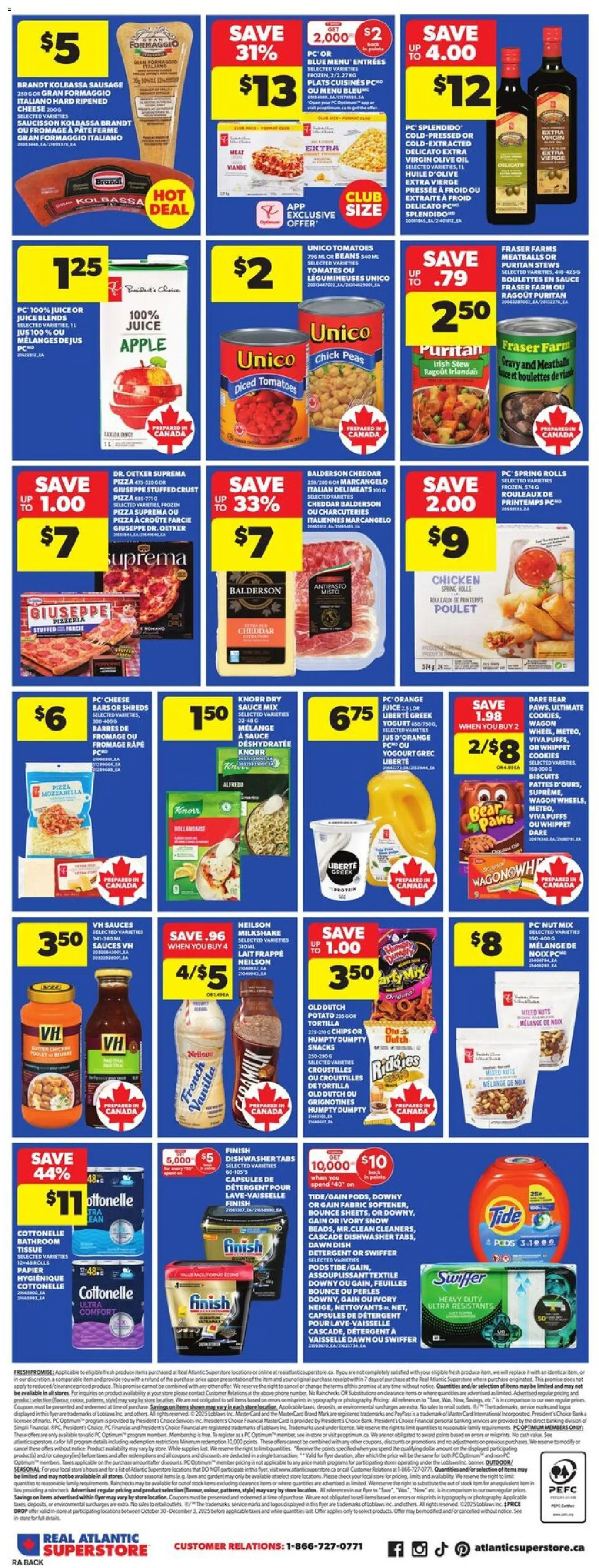Atlantic Superstore flyer valid from 13.11.2025 | Page: 4 | Products: PC, Case, Yogurt, Pizza