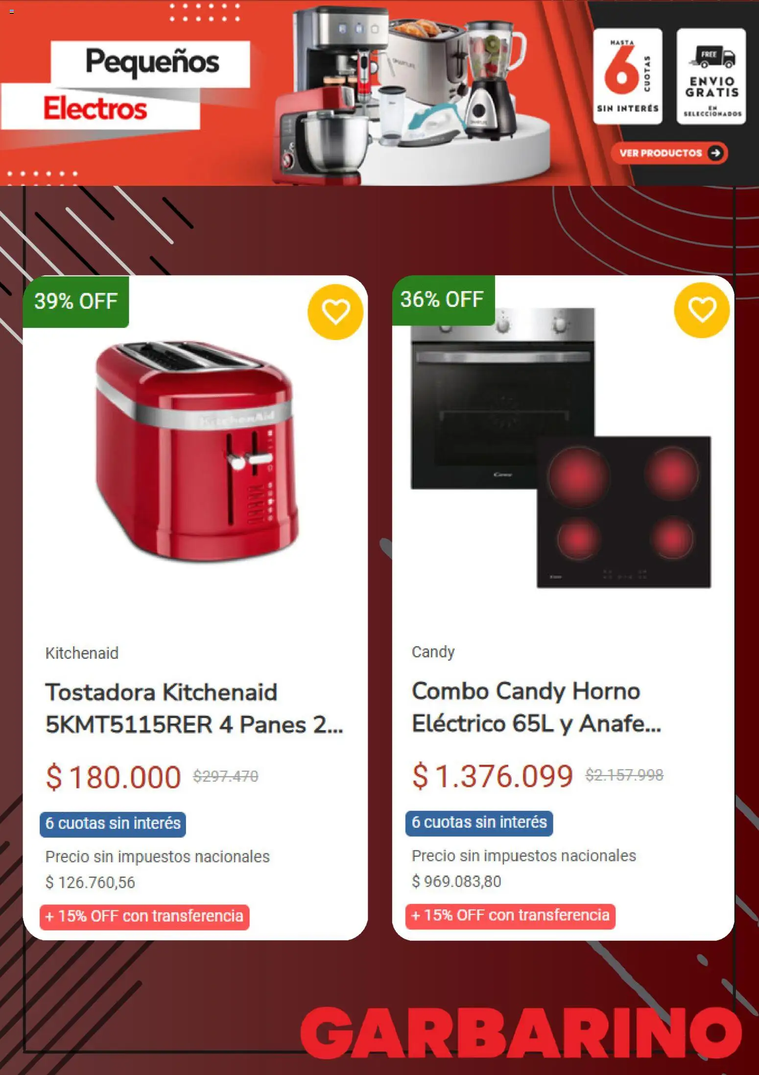 Garbarino catálogo │ válido desde el 17.12.2025 | Página: 2 | Productos: Anafe, Horno, Tostadora