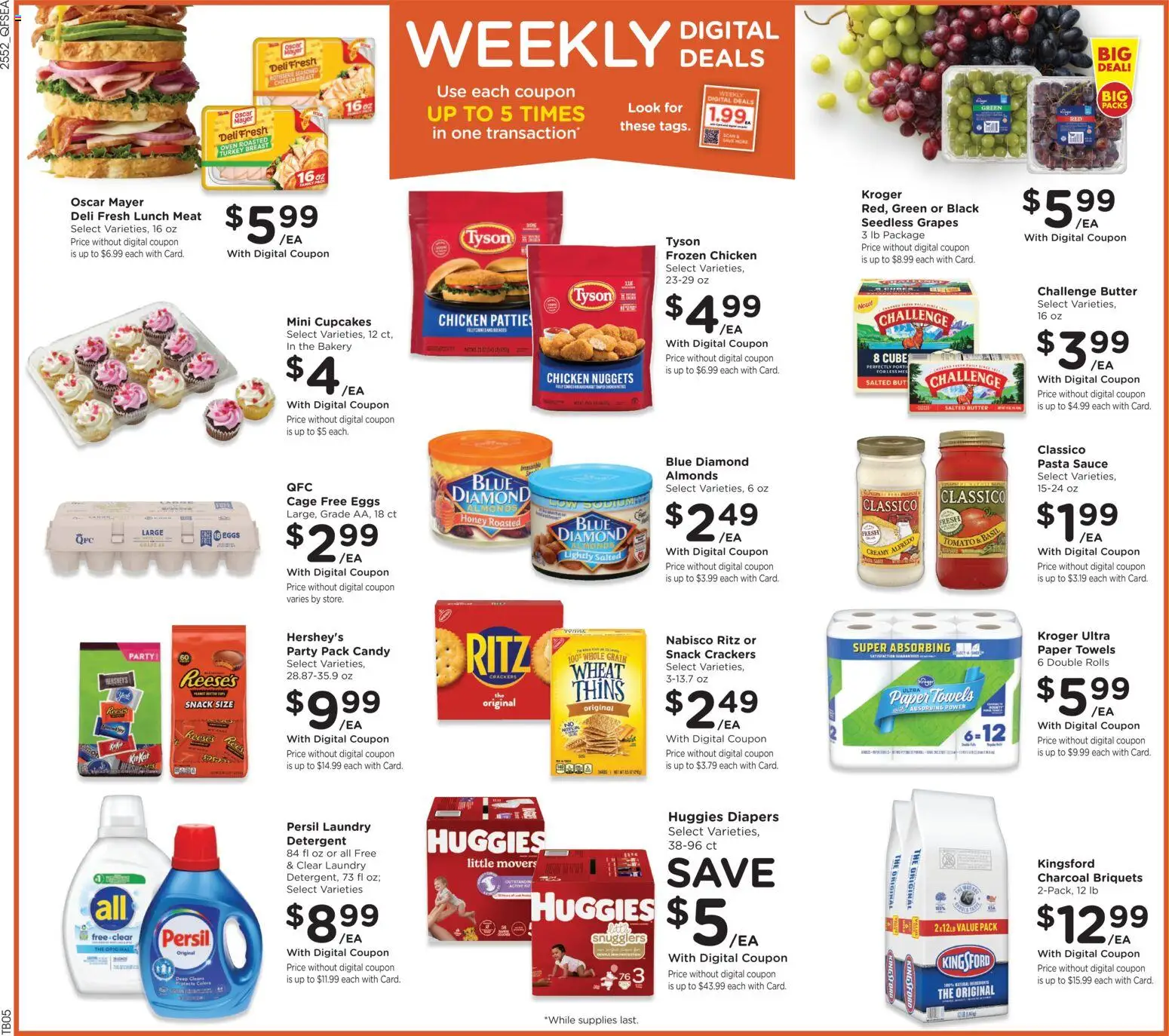 QFC Weekly Ad - WA - valid from 28.01.2026 | Page: 2 | Products: Bakery, Detergent, Sauce, Grapes
