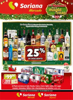 Vista previa de Soriana - Fin de Semana Mercado: Ags, Nay, Jal, Qro, Col, Mich, Gto, Hgo, Tlax, Mor, Pue, Gro, Oax, Edo. de Mex, CDMX, Zac y SLP, nuevo folleto de la tienda, válido en México a partir del 27.11.2025