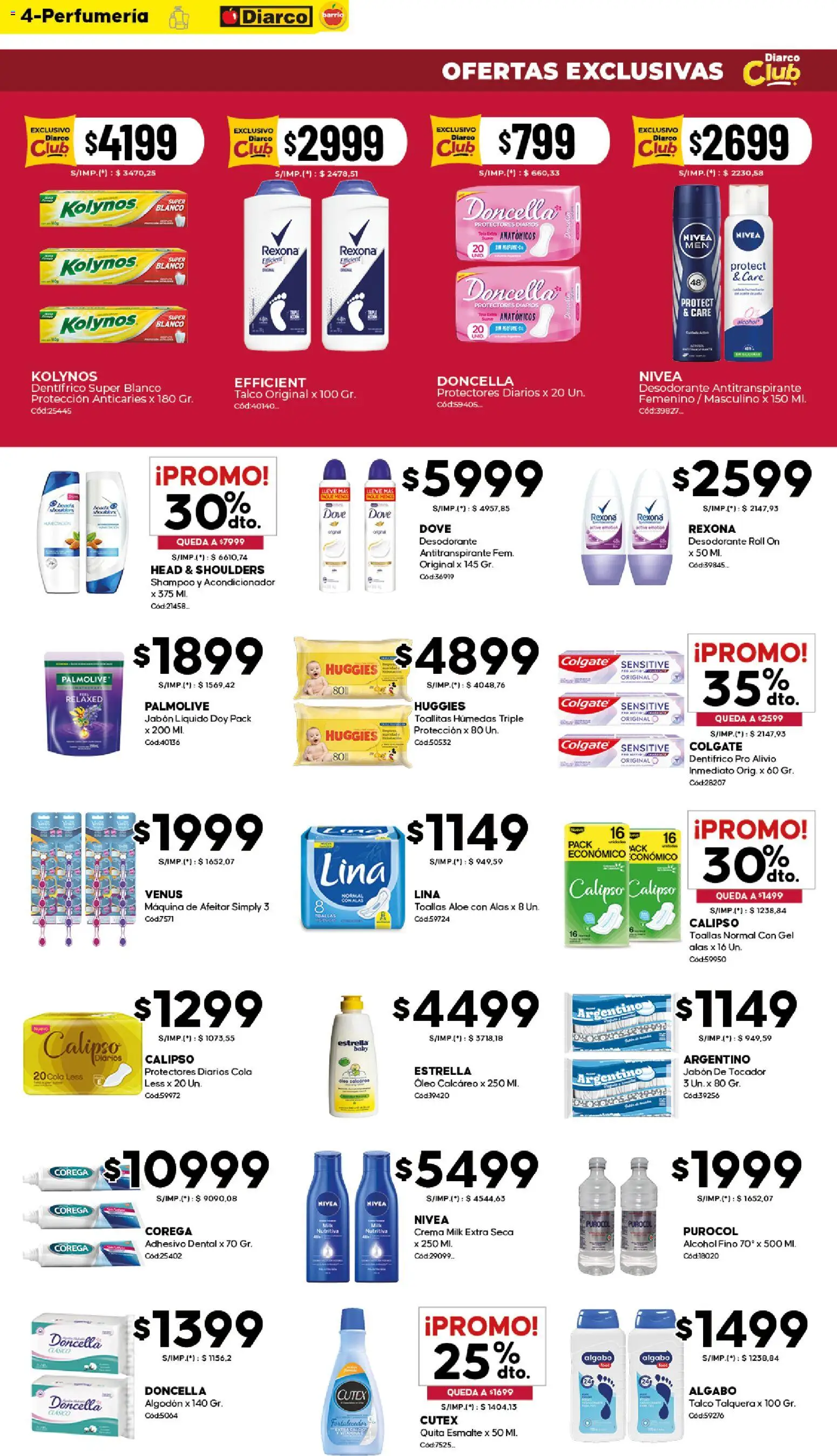 Diarco - Ofertas Diarco Barrio │ válido desde el 30.03.2026 | Página: 4 | Productos: Maquina de afeitar, Jabón, Antitranspirante, Protectores diarios