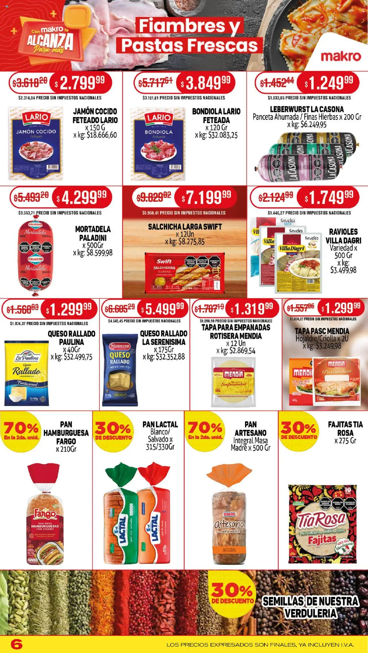 Makro - Ofertas │ válido desde el 11.09.2025 | Página: 6 | Productos: Queso, Paté, Pan, Ravioles