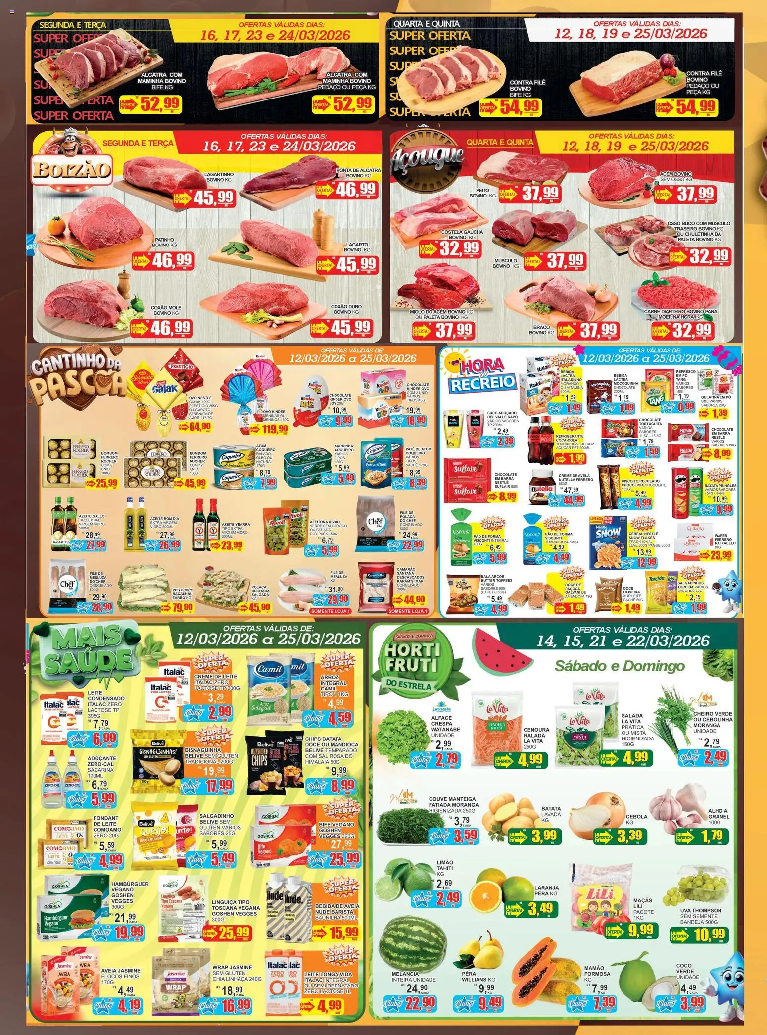 Estrela Azul Folheto - válido de 12.03.2026 | Página: 3 | Produtos: Refresco, Queijo, Suco, Creme de avelã